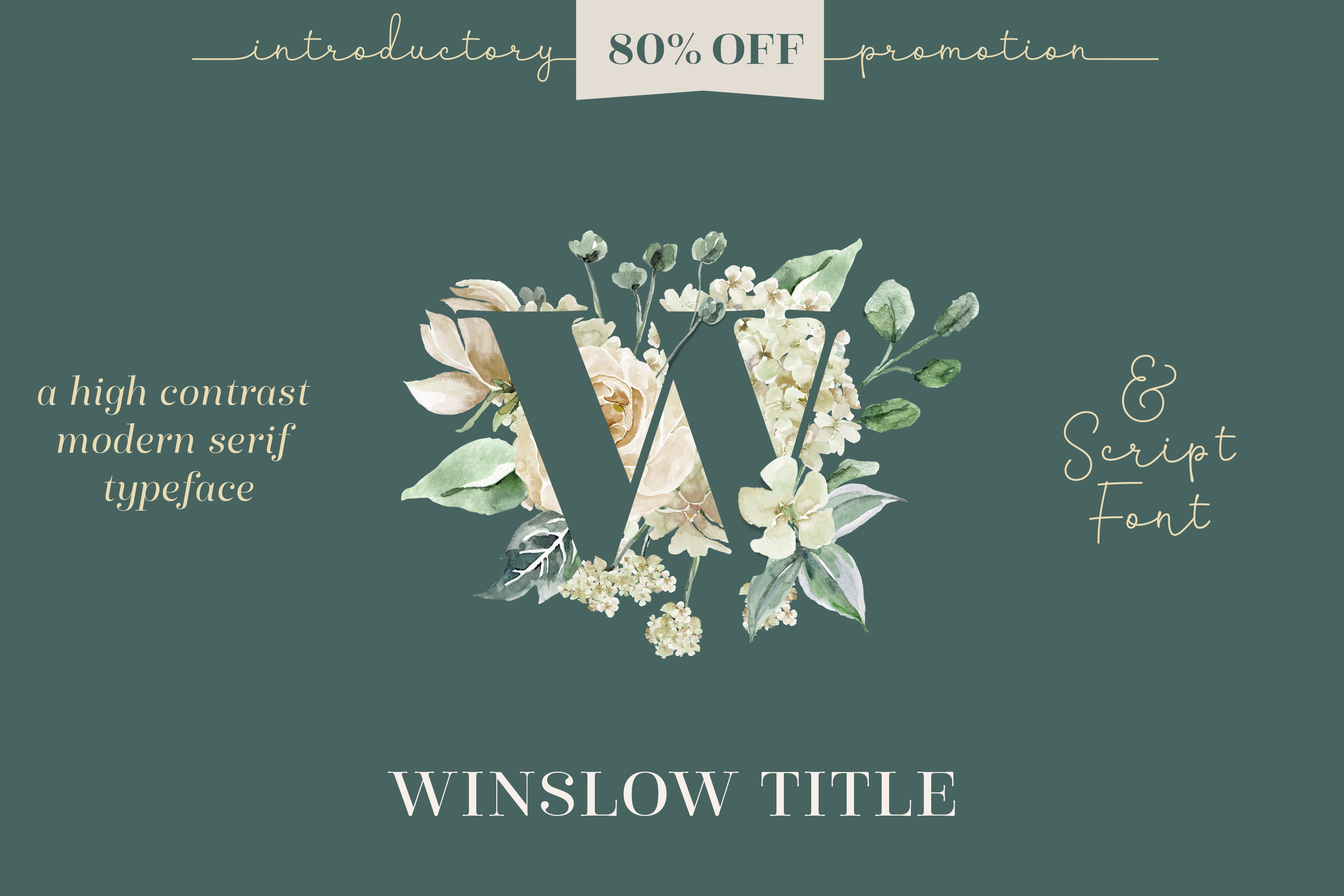 时尚优雅衬线英文字体下载 Winslow Title Complete Family_img_2