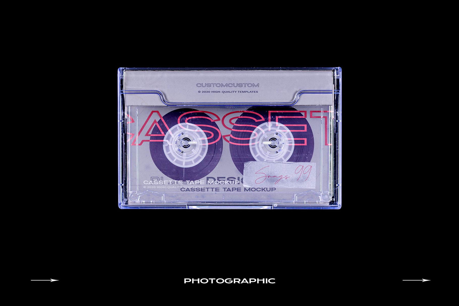 58个复古塑料磁带盒塑料袋塑料膜贴纸样机PS设计素材 Cassette Tape Mockup Bundle Plastic_img_2