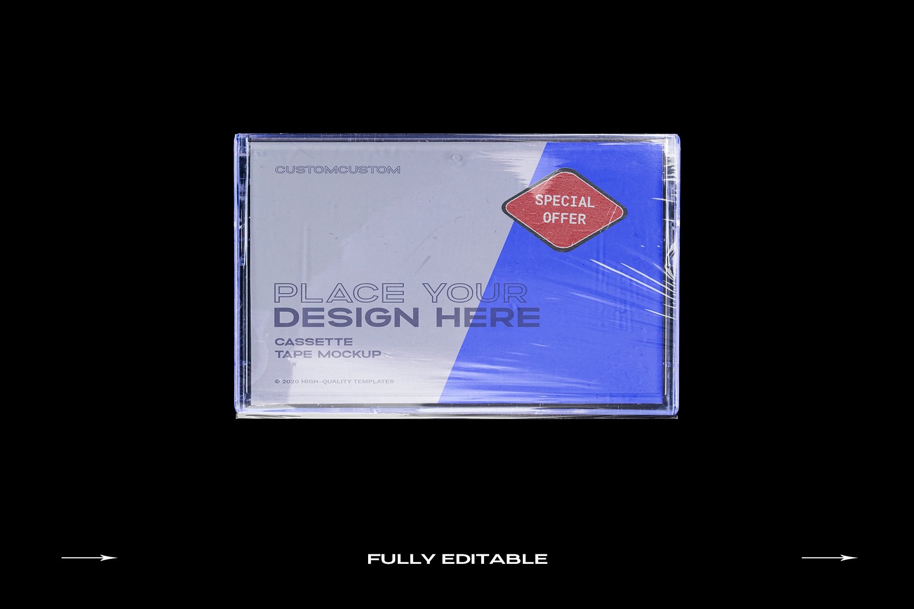 58个复古塑料磁带盒塑料袋塑料膜贴纸样机PS设计素材 Cassette Tape Mockup Bundle Plastic_img_2