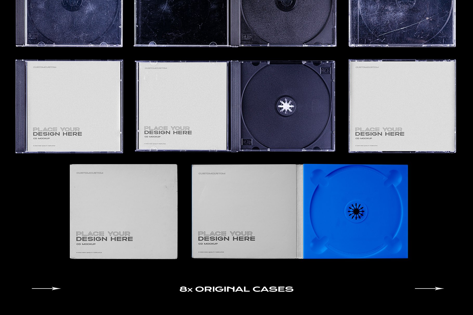 75款CD光盘盒塑料袋塑料膜贴纸样机模板PS设计素材 CD Case Mockup Template Bundle Disc_img_2