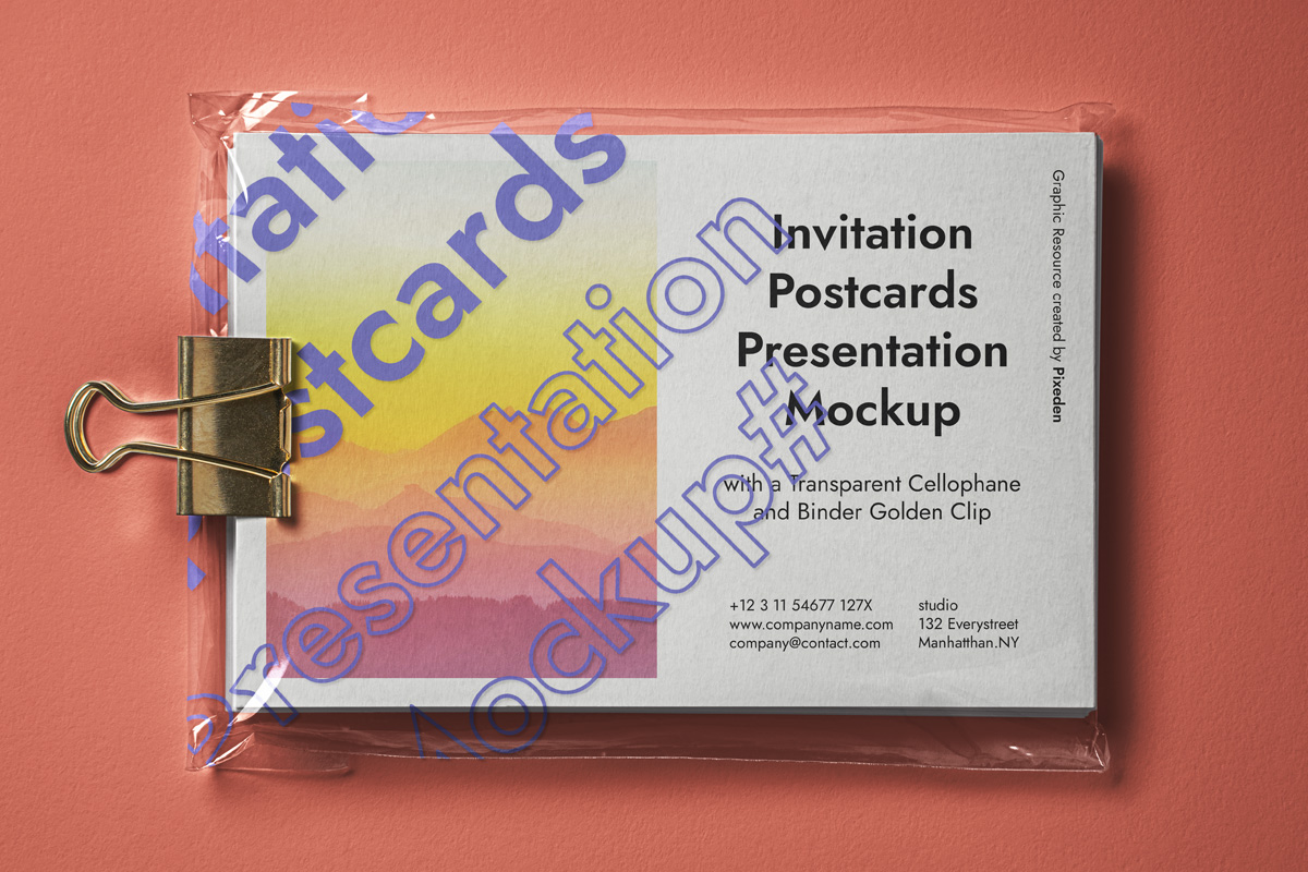 多功能邀请卡明信片设计展示样机模板 Psd Postcard Mockup Presentation_img_2