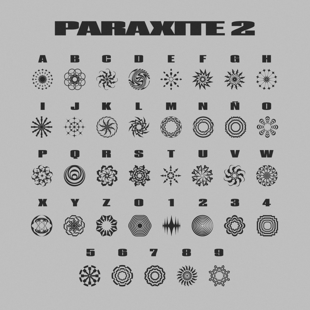 37个现代符号字母字体下载 Paraxite 2_img_2