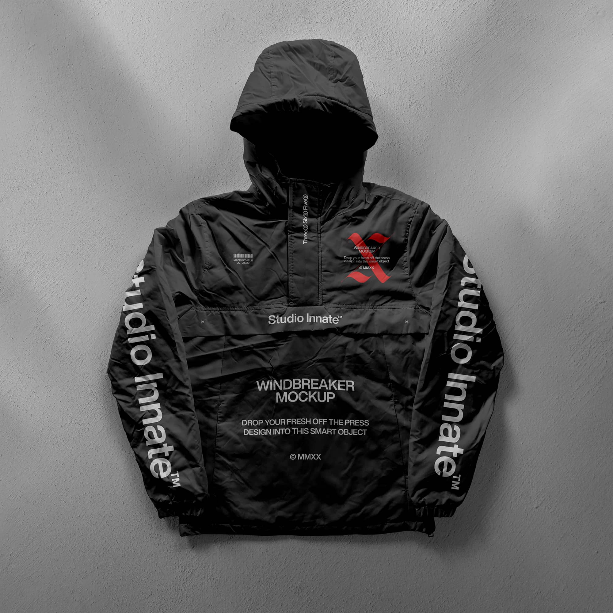 带帽风衣羽绒服设计展示样机模板合集 Windbreaker Jacket Mockup Bundle_img_2