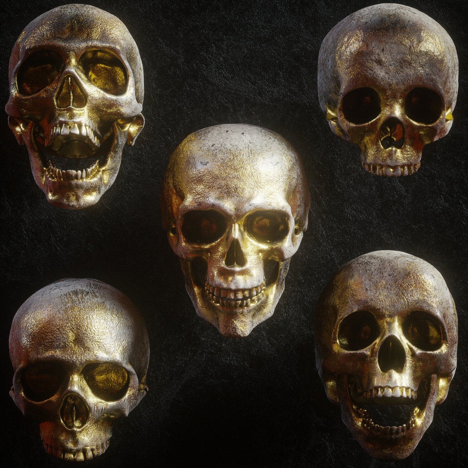 逼真3D人类头盖骨模型PNG免抠图片素材 Billelis 3D Skull Model Pack VOL1_img_2