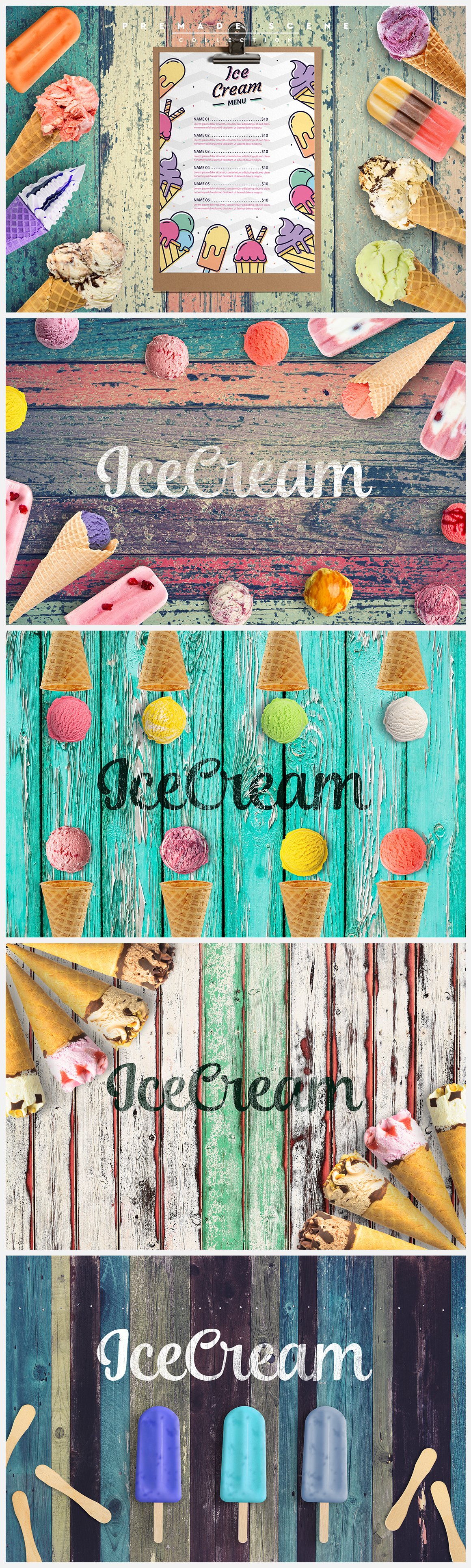 冰淇淋场景发生器平面广告设计PS素材 Ice Cream Scene Creator #01_img_2