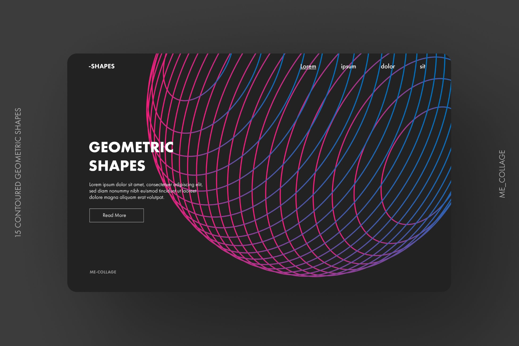 创意抽象三维立体几何装饰图形海报视觉设计矢量素材 Contoured Geometric Shapes_img_2