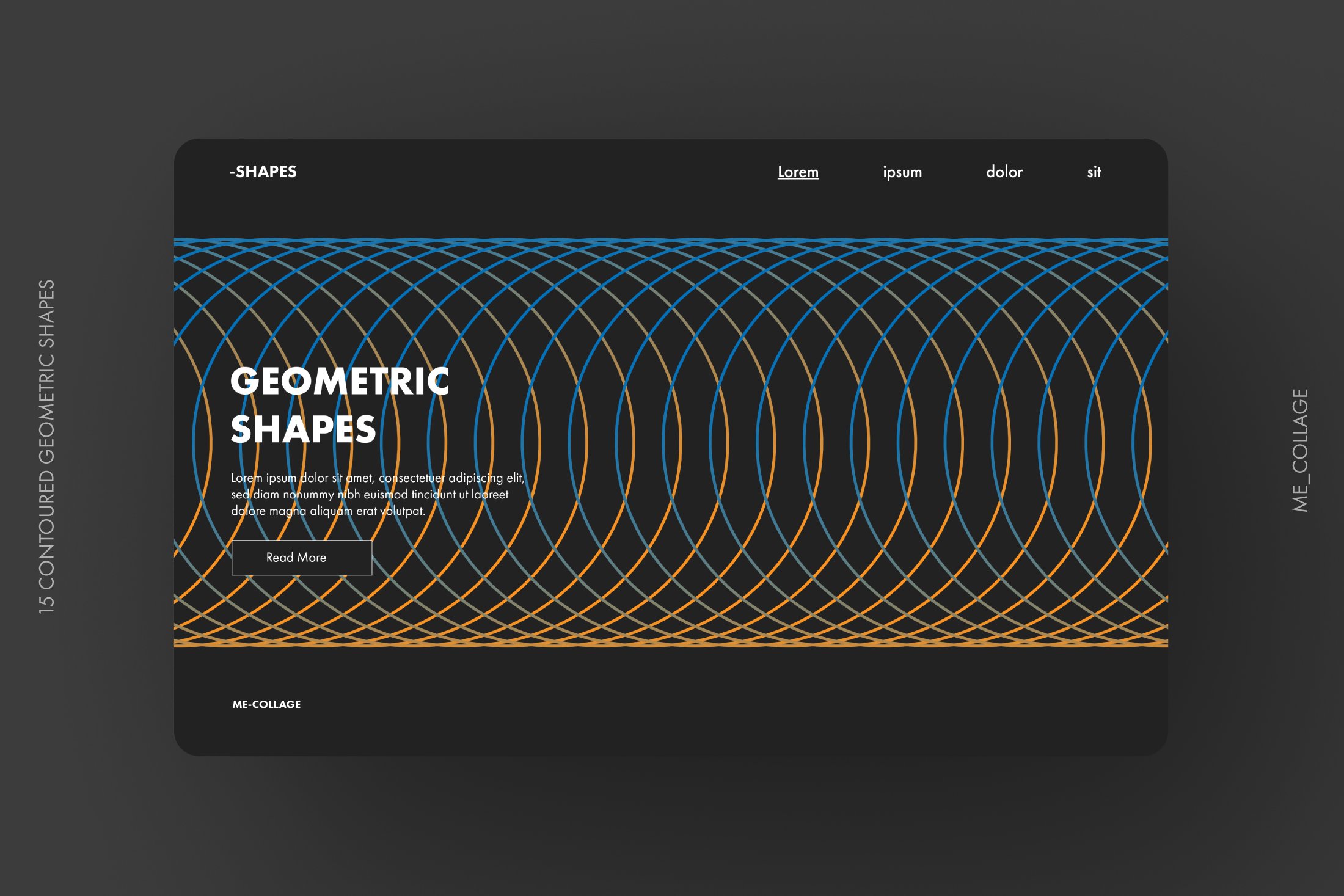 创意抽象三维立体几何装饰图形海报视觉设计矢量素材 Contoured Geometric Shapes_img_2