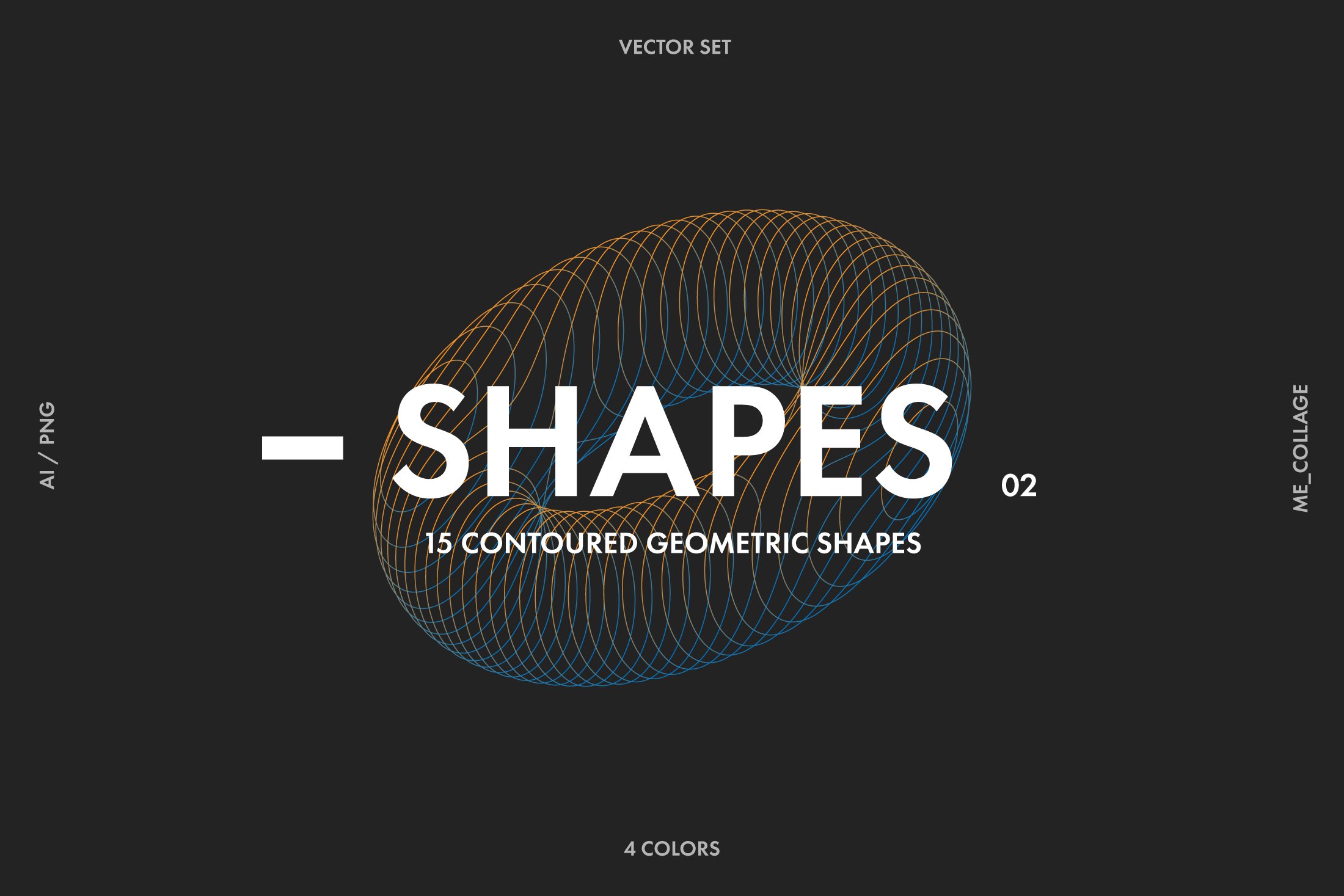 创意抽象三维立体几何装饰图形海报视觉设计矢量素材 Contoured Geometric Shapes_img_2