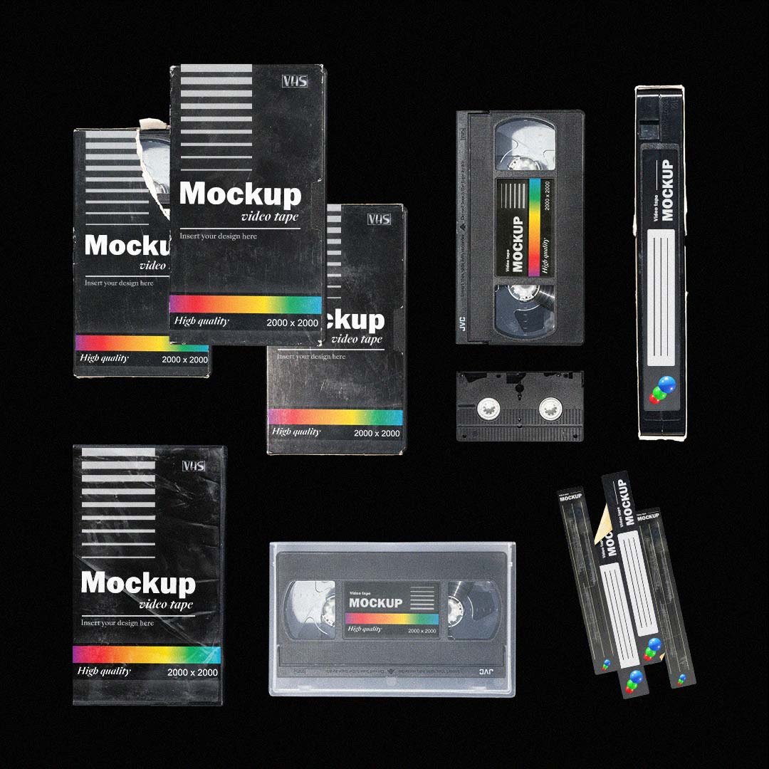 多角度做旧复古磁带纸盒设计展示样机合集 VHS Tape Mockup Pack_img_2