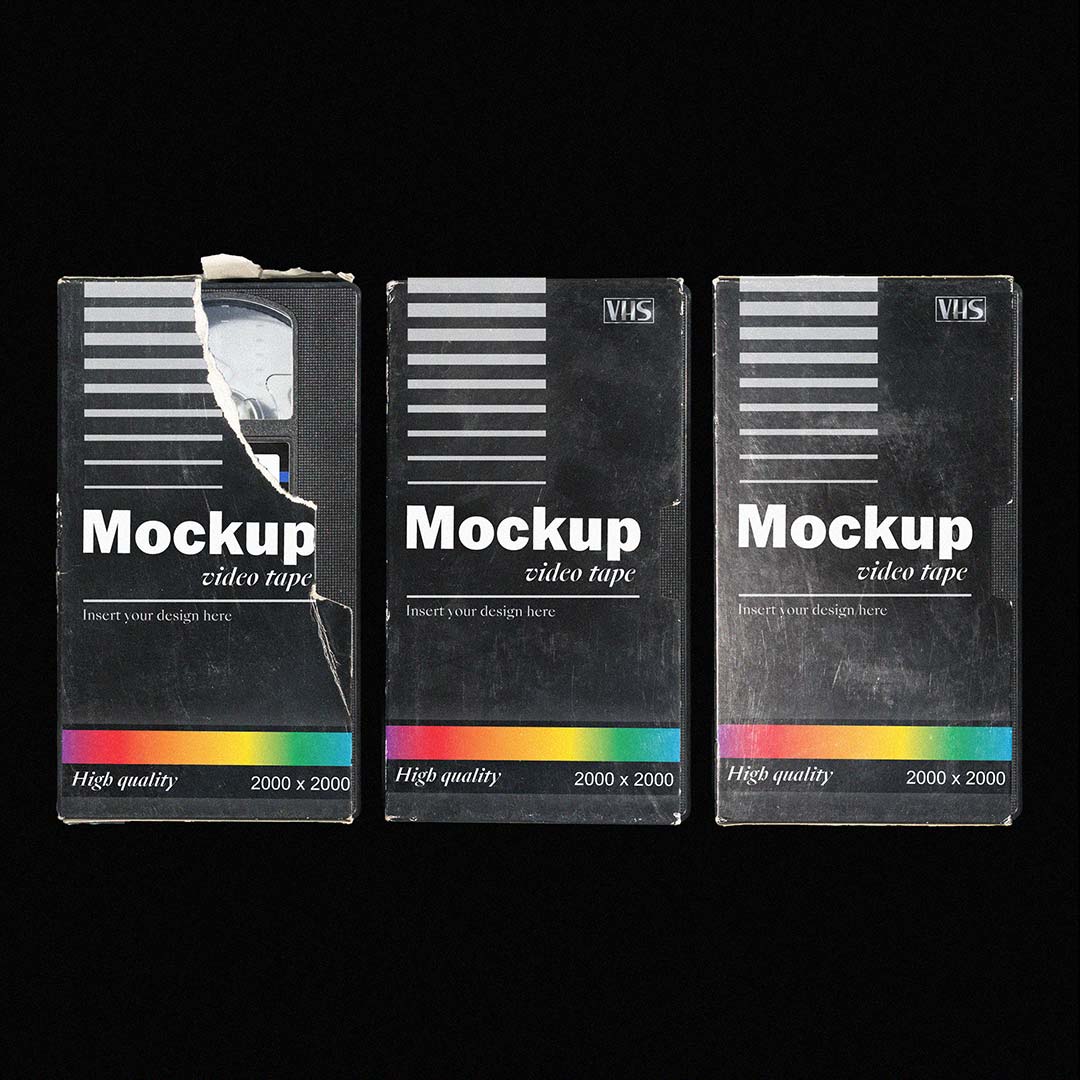 多角度做旧复古磁带纸盒设计展示样机合集 VHS Tape Mockup Pack_img_2