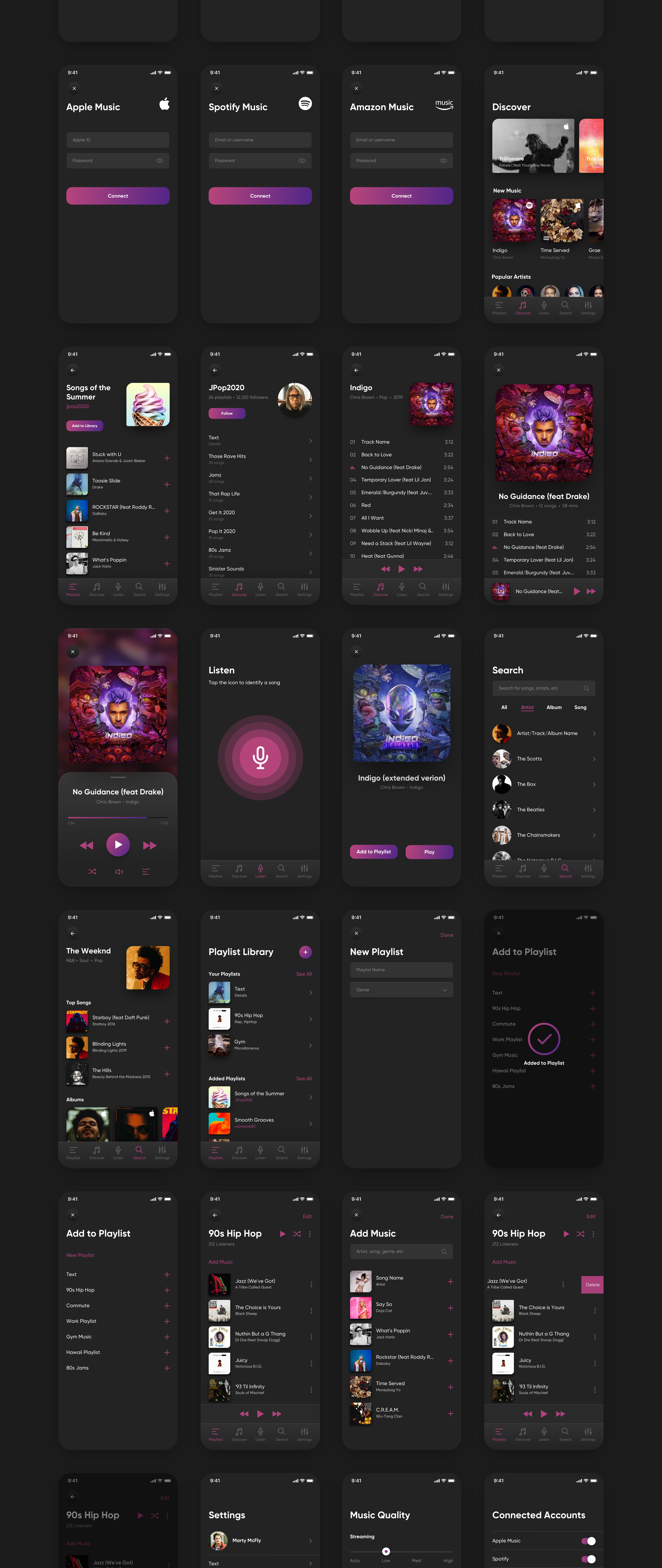 音乐播放列表IOS应用程序APP UI套件 Playlist Music UI Kit_img_2