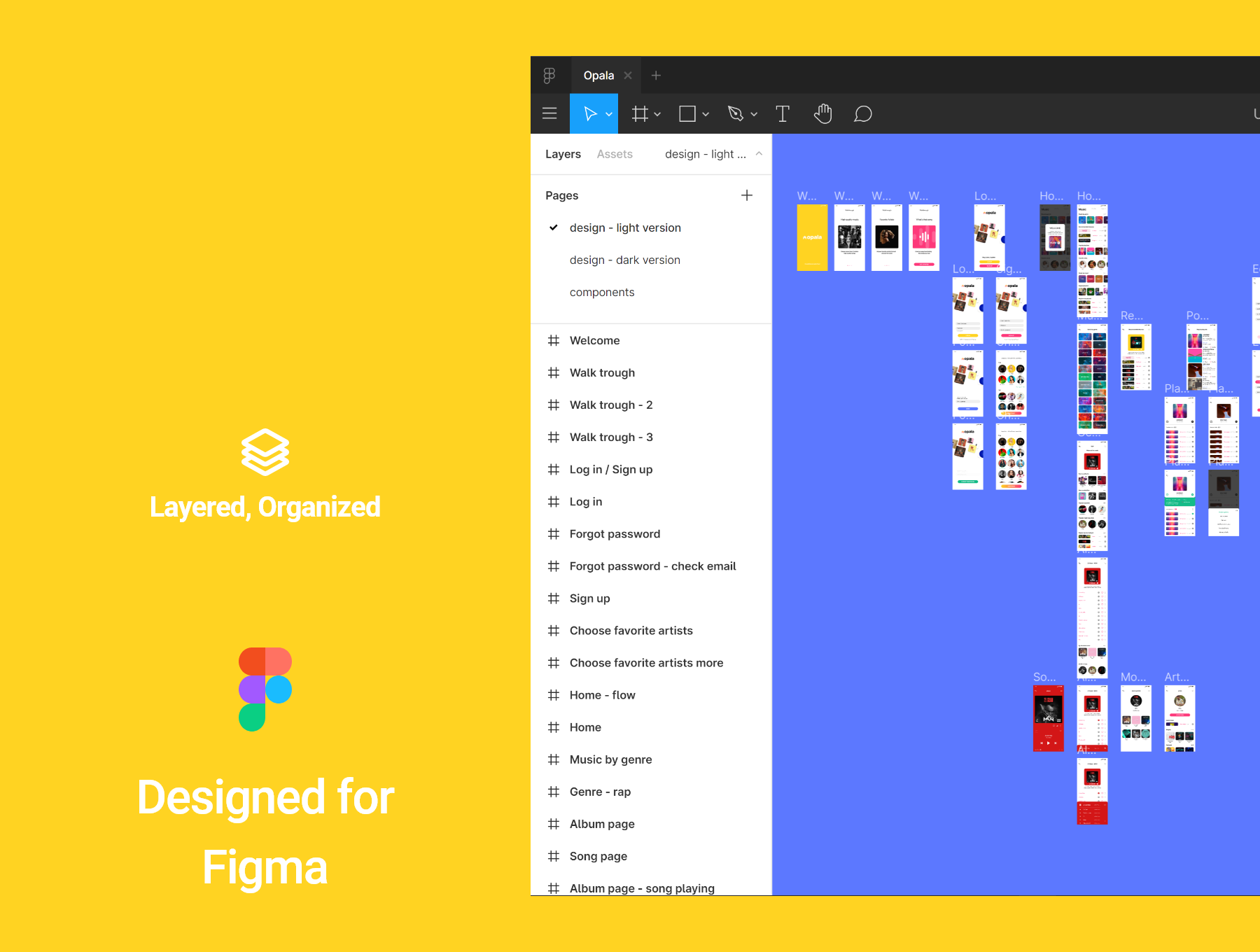 音乐播放器APP应用程序设计UI套件FIG模板 Opala Music app - FIGMA Version_img_2