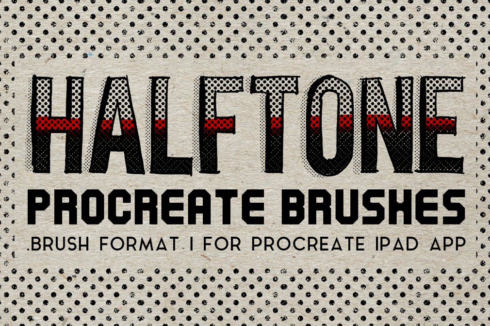 17款复古半调轮廓线条Procreate笔刷 Halftone Procreate Brushes_img_2