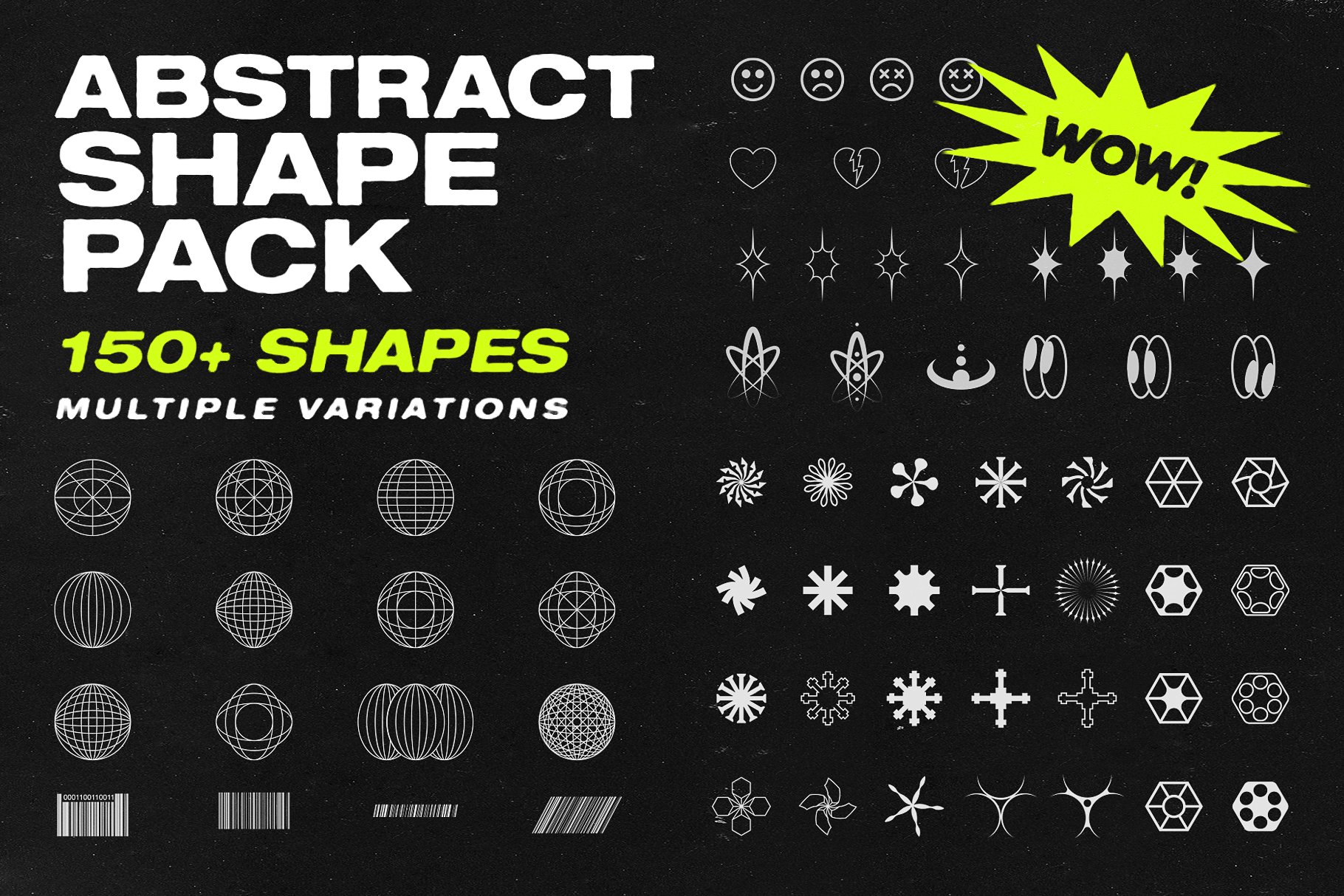 165款矢量几何图形图标平面广告设计素材合集 Abstract Shape Pack | 150+ Icons!_img_2