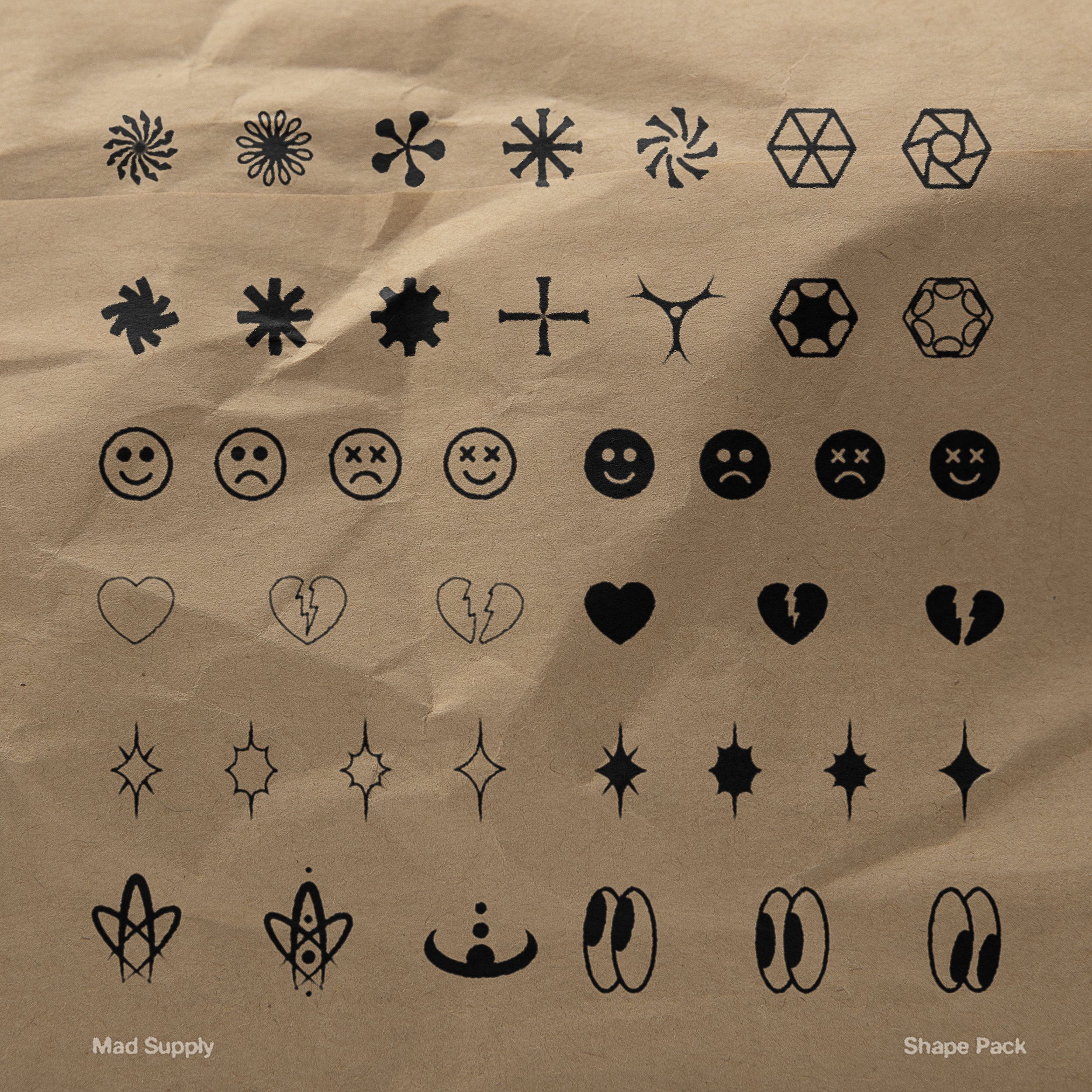 165款矢量几何图形图标平面广告设计素材合集 Abstract Shape Pack | 150+ Icons!_img_2