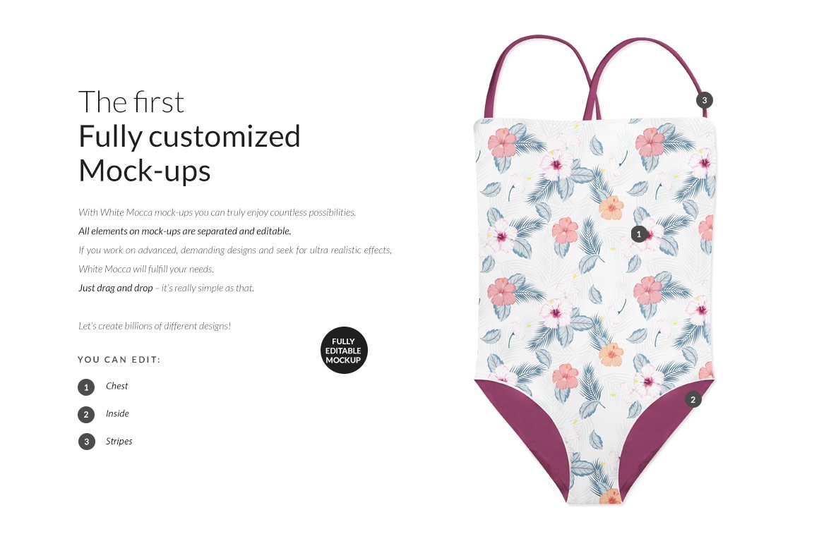 婴儿泳衣连体衣设计展示样机模板 Baby One-Piece Swimming Suit Mockup_img_2