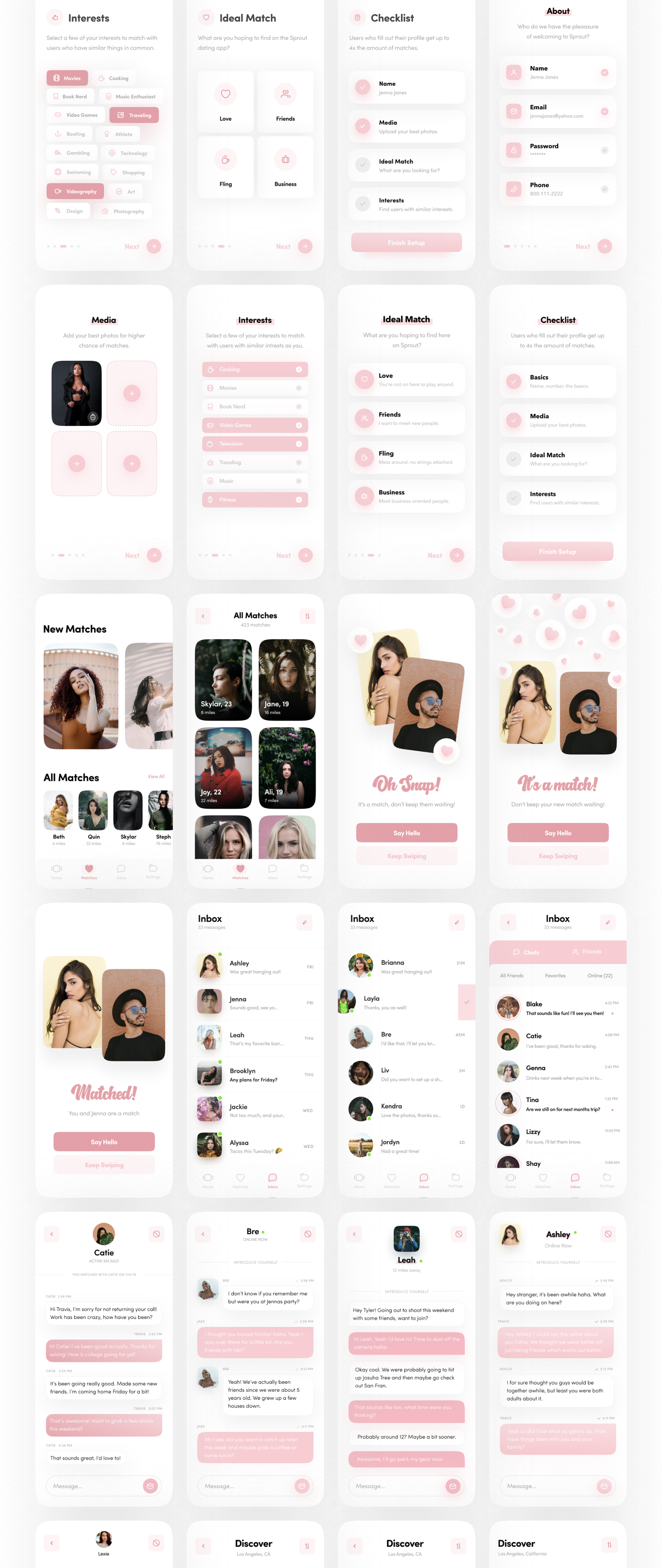 高端交友约会APP应用程序UI套件 Sprout Dating App UI Kit_img_2