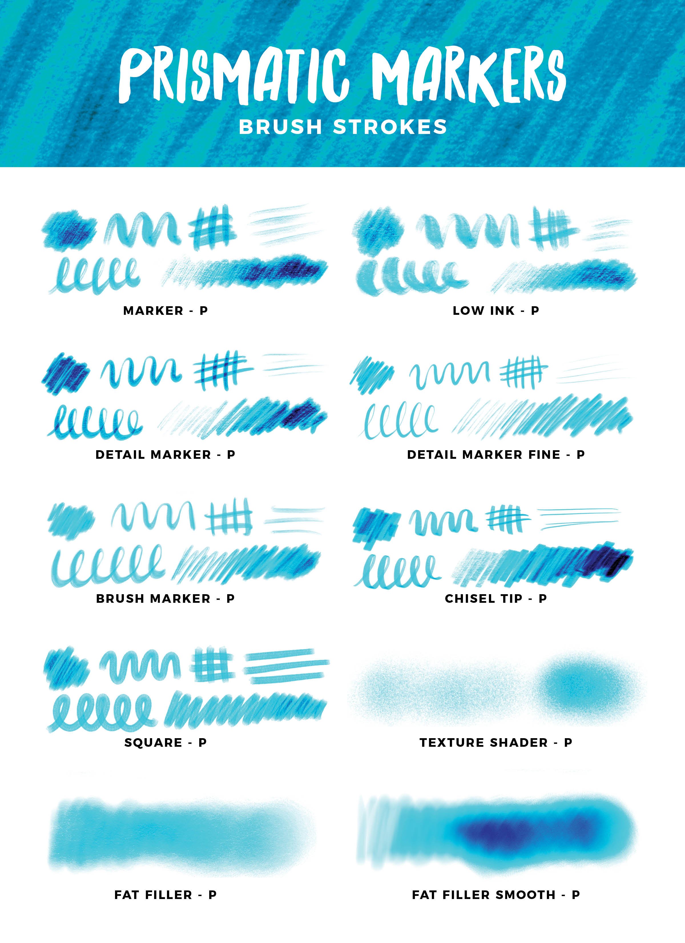 30款水墨记号绘画笔Procreate笔刷下载 Multi-Tonal Markers - Procreate Brushes_img_2