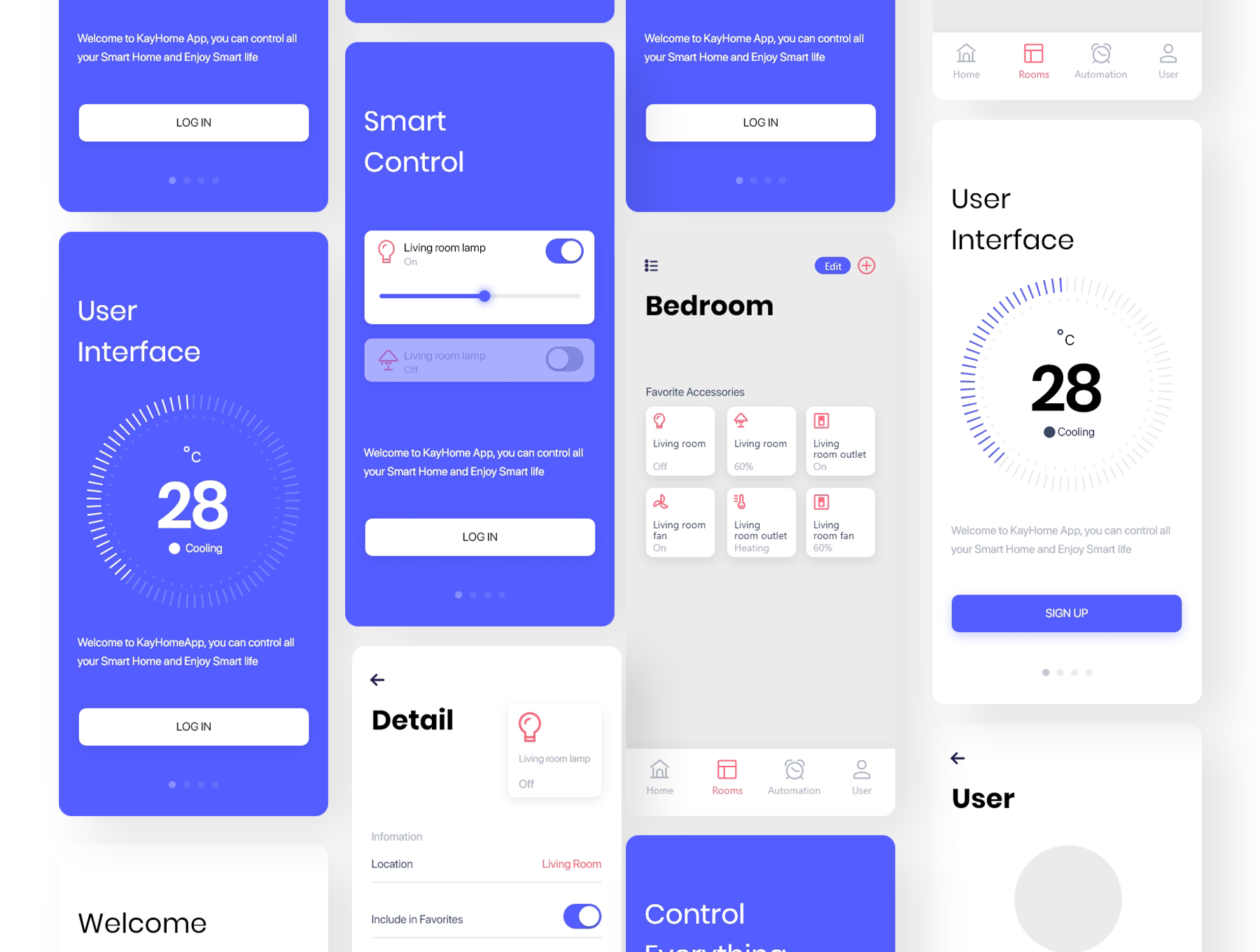 现代电子设备管理后台APP应用程序UI线框套件 KayHome Mobile Application – Wire frame UI Kit_img_2