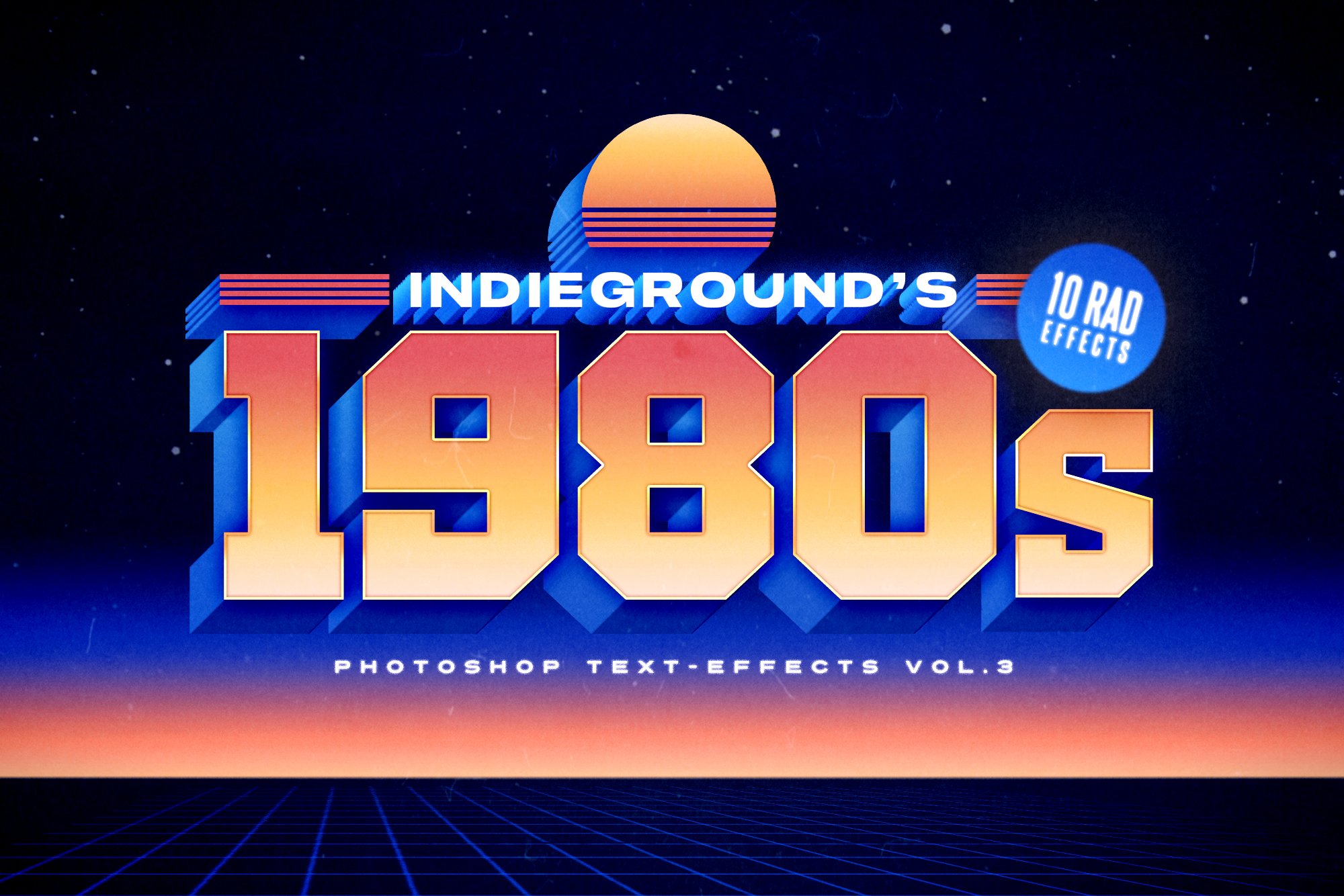炫酷80年代复古蒸汽朋克3D海报标题文字设计PS样式模板 80s Text Effects Vol.3_img_2