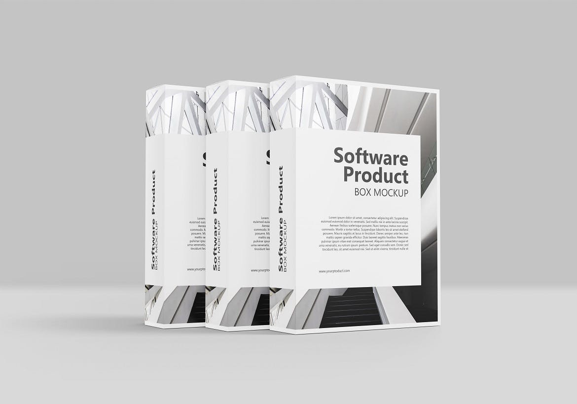 方形软件光盘包装盒设计展示样机模板 Software Product Box Mockup_img_2