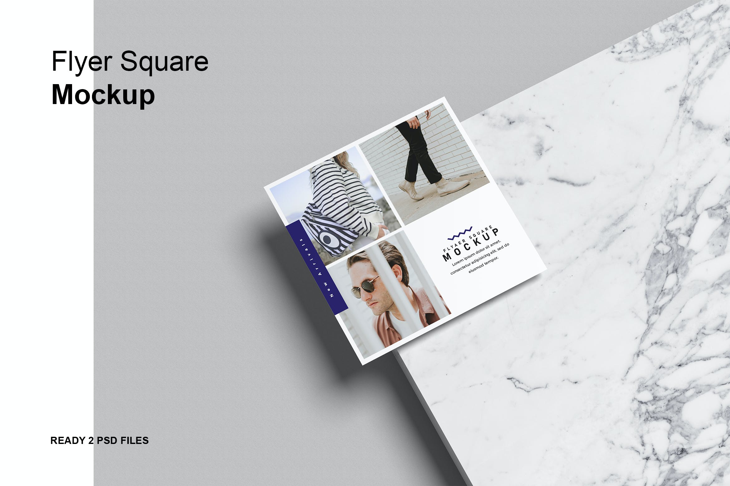 宣传单页海报设计展示样机 Flyer Square Mockup_img_2