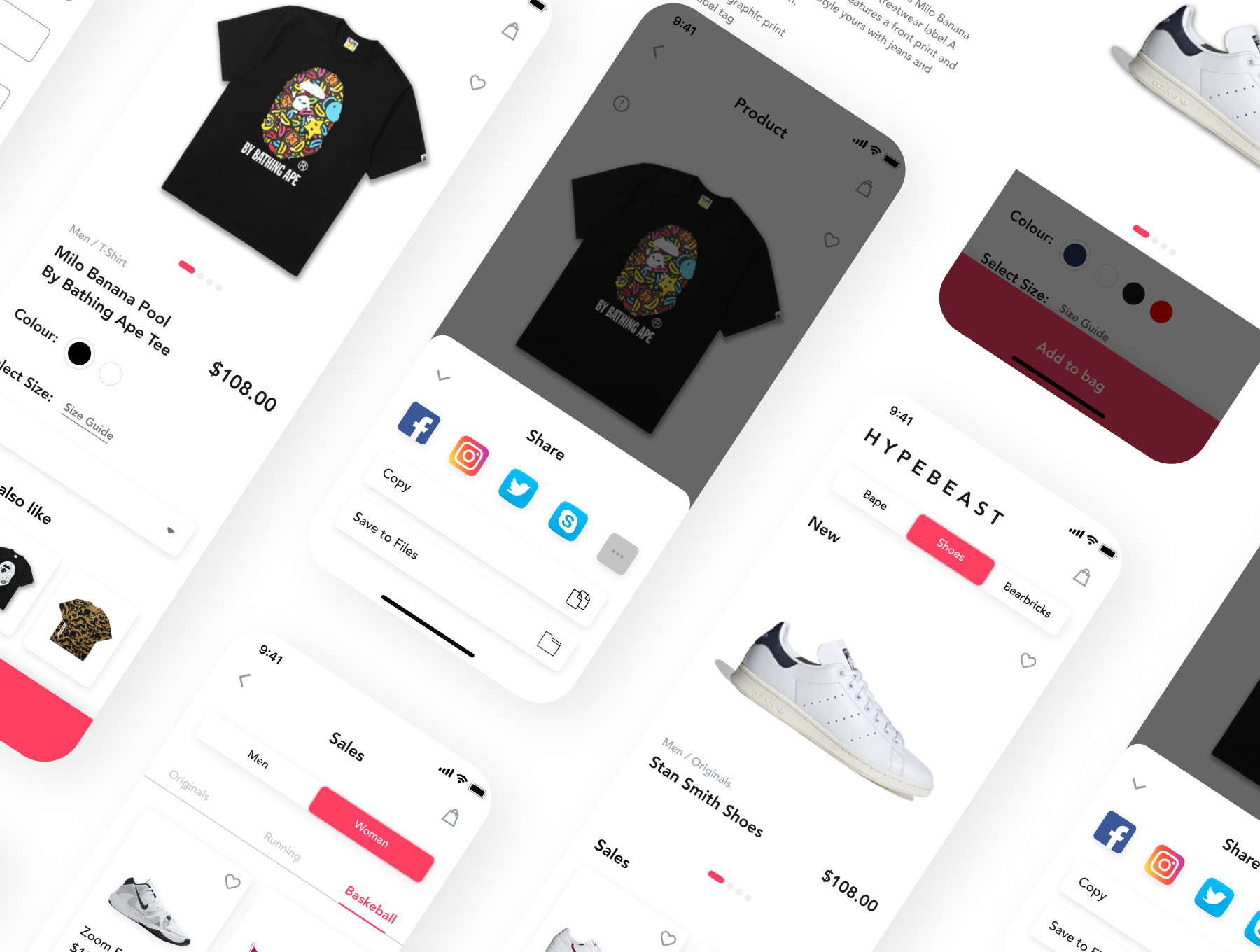 在线购物电子商务应用程序APP UI套件FIG模板 HypeBeast - E-commerce App UI Kit_img_2