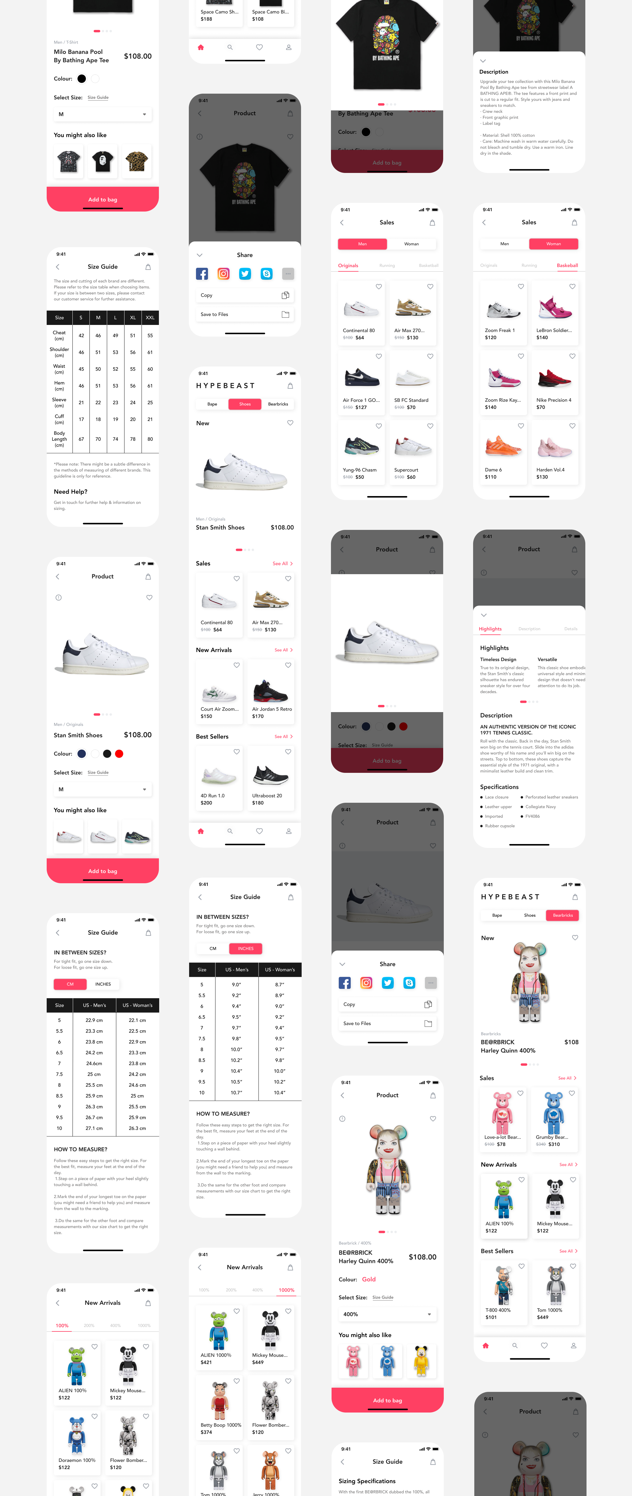 在线购物电子商务应用程序APP UI套件FIG模板 HypeBeast - E-commerce App UI Kit_img_2