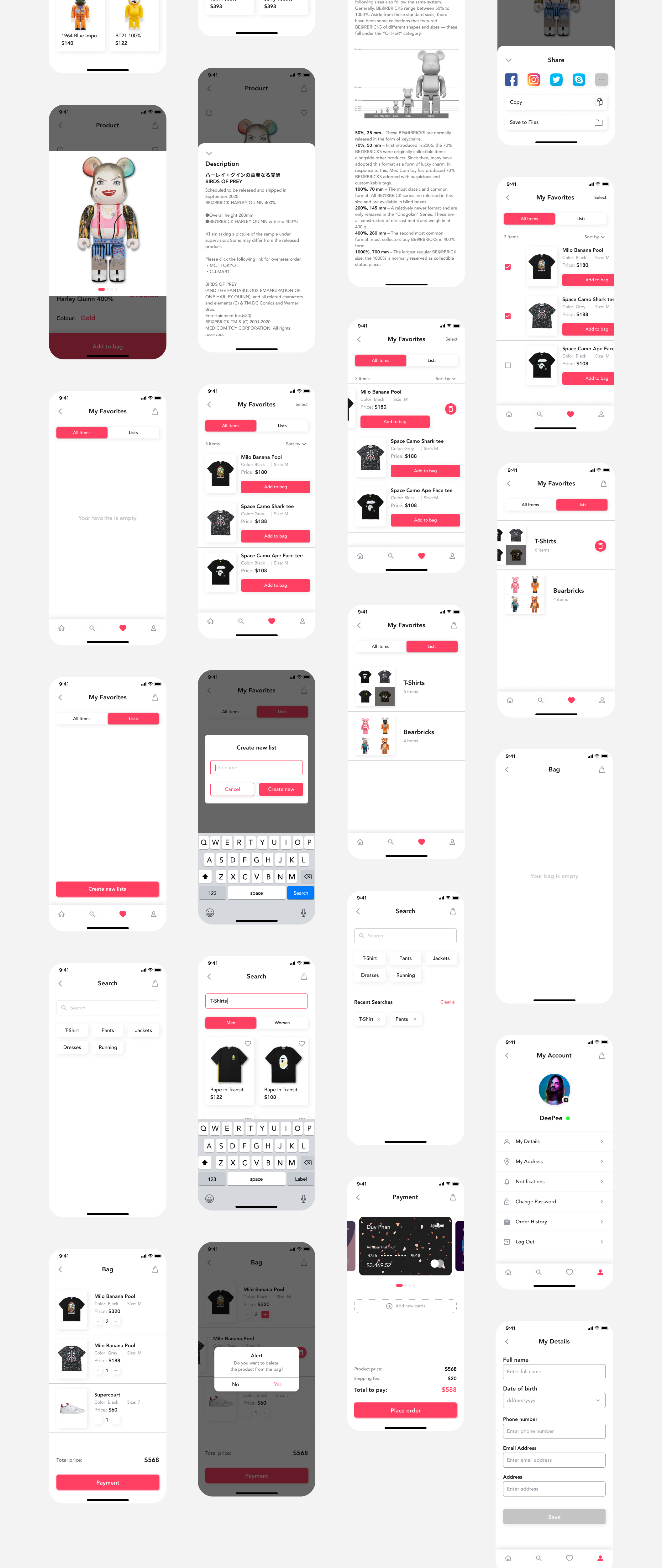 在线购物电子商务应用程序APP UI套件FIG模板 HypeBeast - E-commerce App UI Kit_img_2