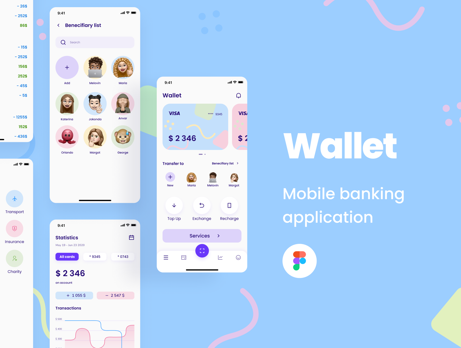 金融电子钱包应用程序APP UI套件FIG模板 Wallet UI KIT_img_2