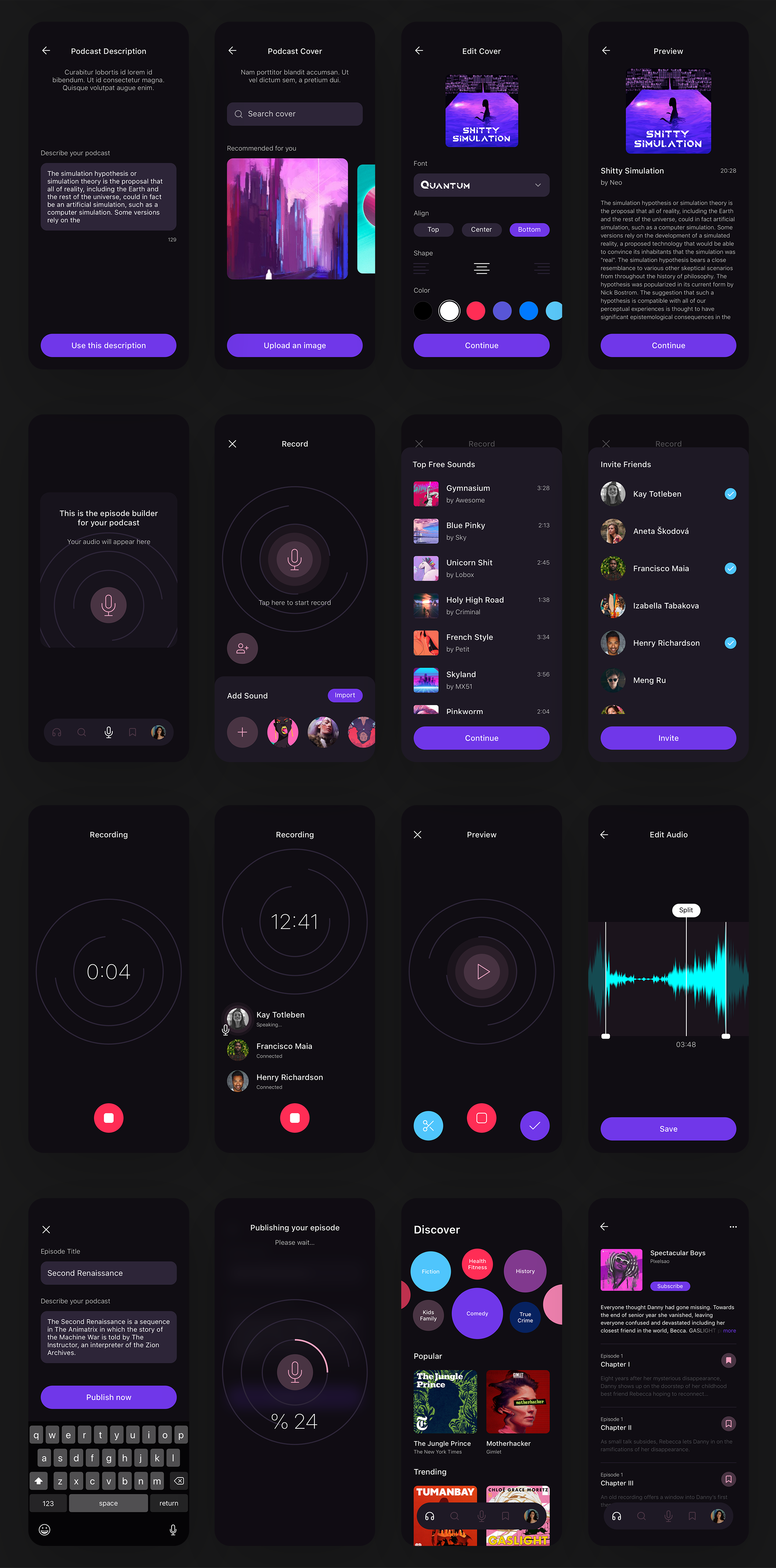 炫酷音乐播放器应用程序APP UI套件 Voli Podcast App UI Kit_img_2