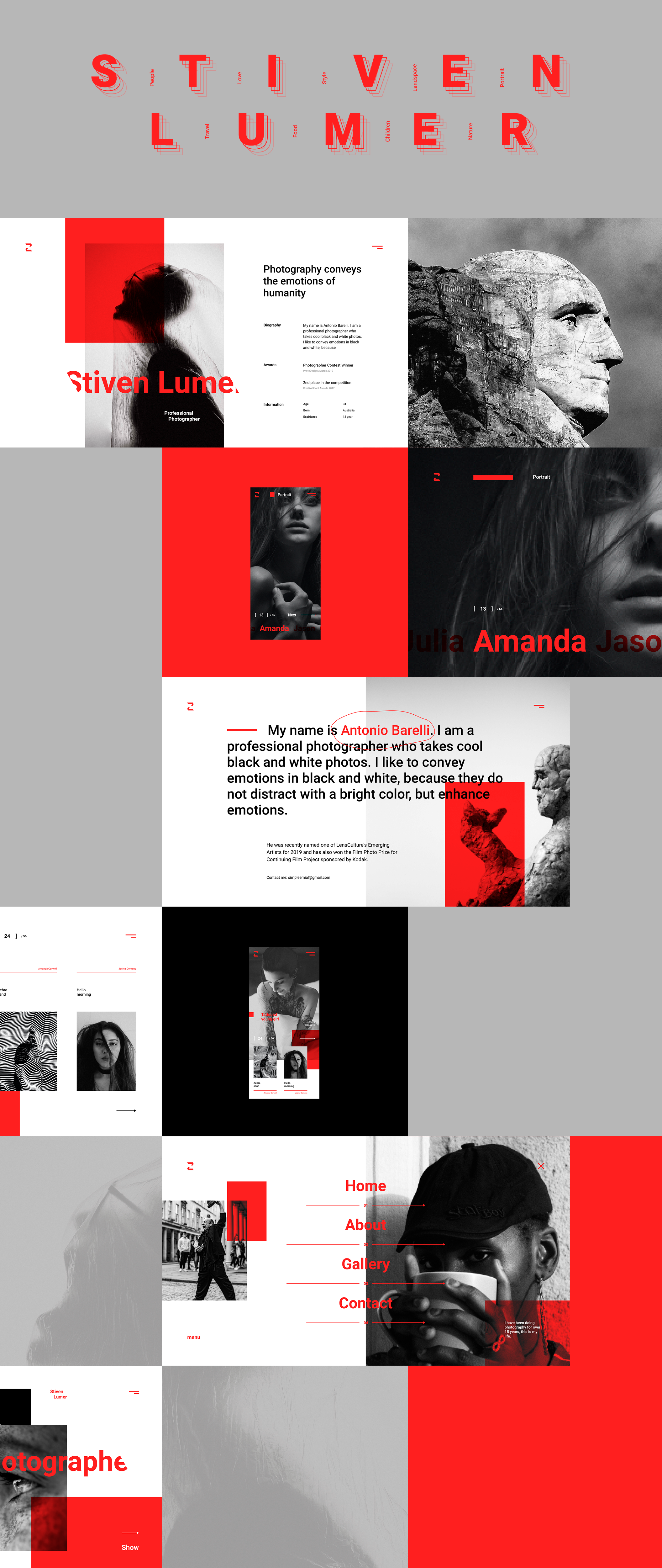 时尚绘画设计摄影作品集网站设计UI套件 Stiven Lumer Portfolio UI Kit_img_2