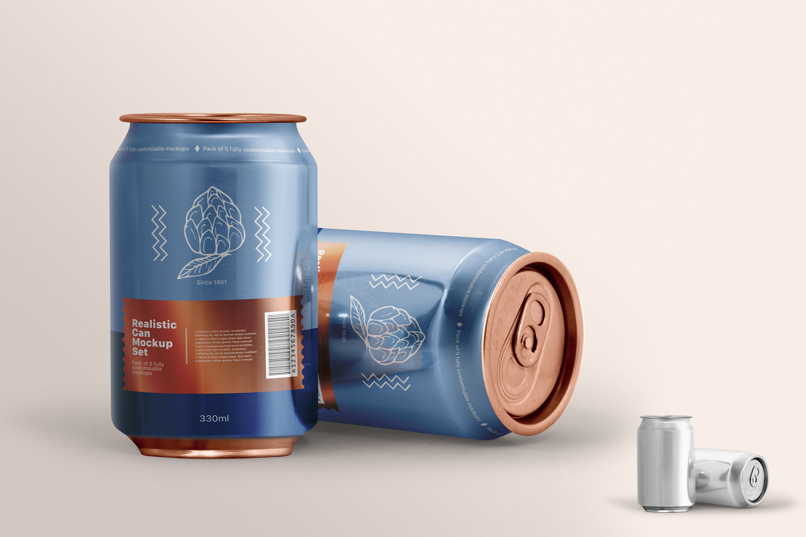 苏打水饮料易拉罐设计展示样机模板合集 Realistic Can Mockup Set_img_2