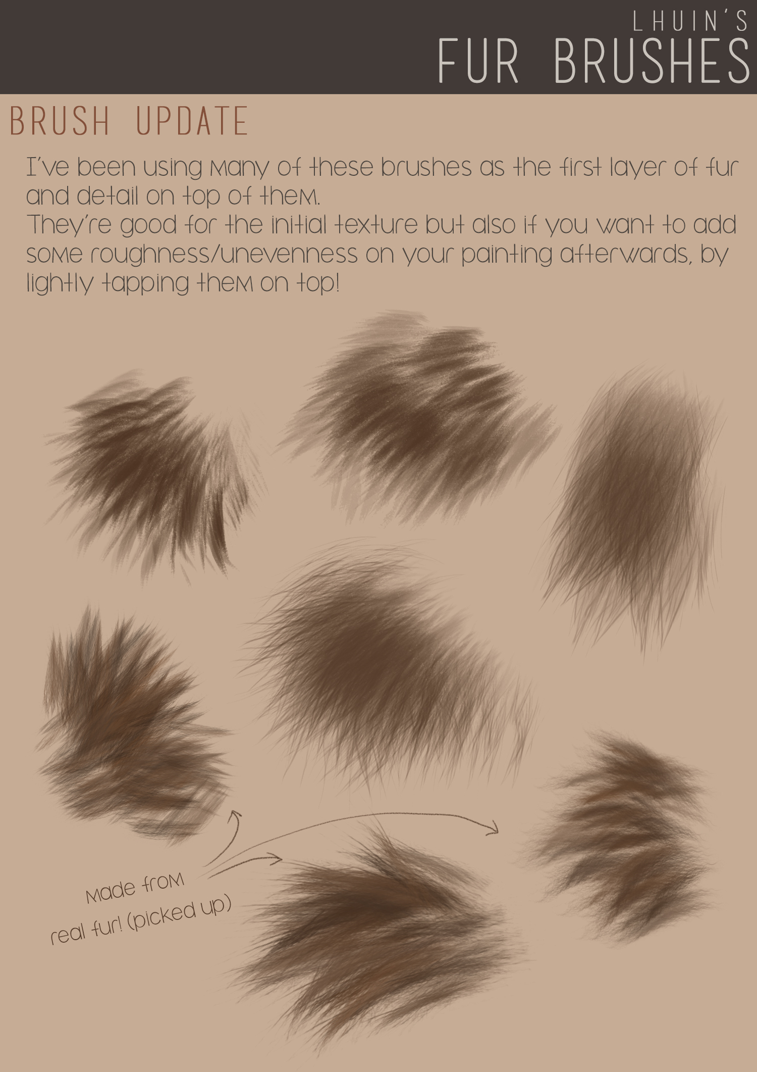 逼真毛发PS笔刷下载 Fur Brushes for Photoshop + Update_img_2