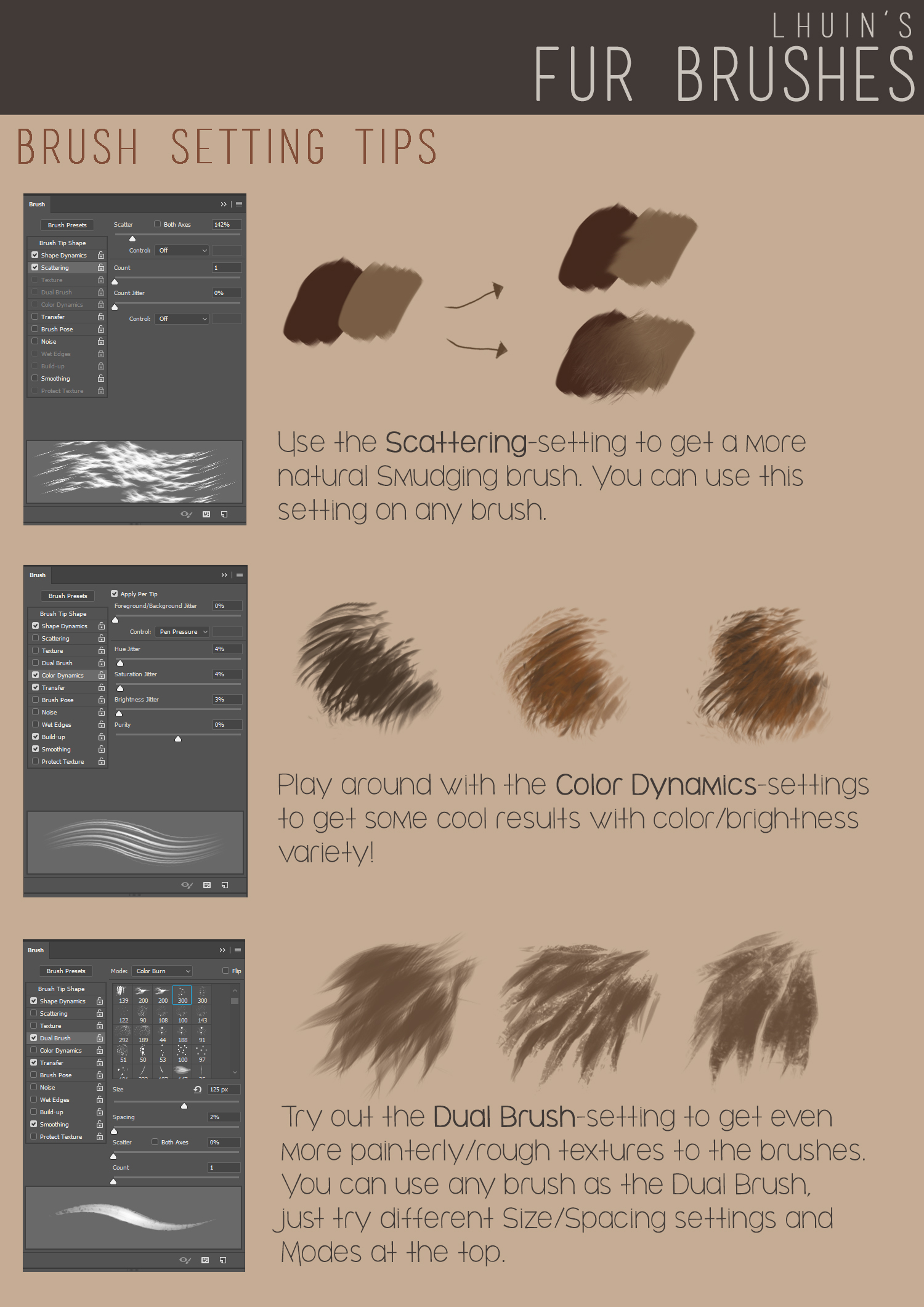 逼真毛发PS笔刷下载 Fur Brushes for Photoshop + Update_img_2