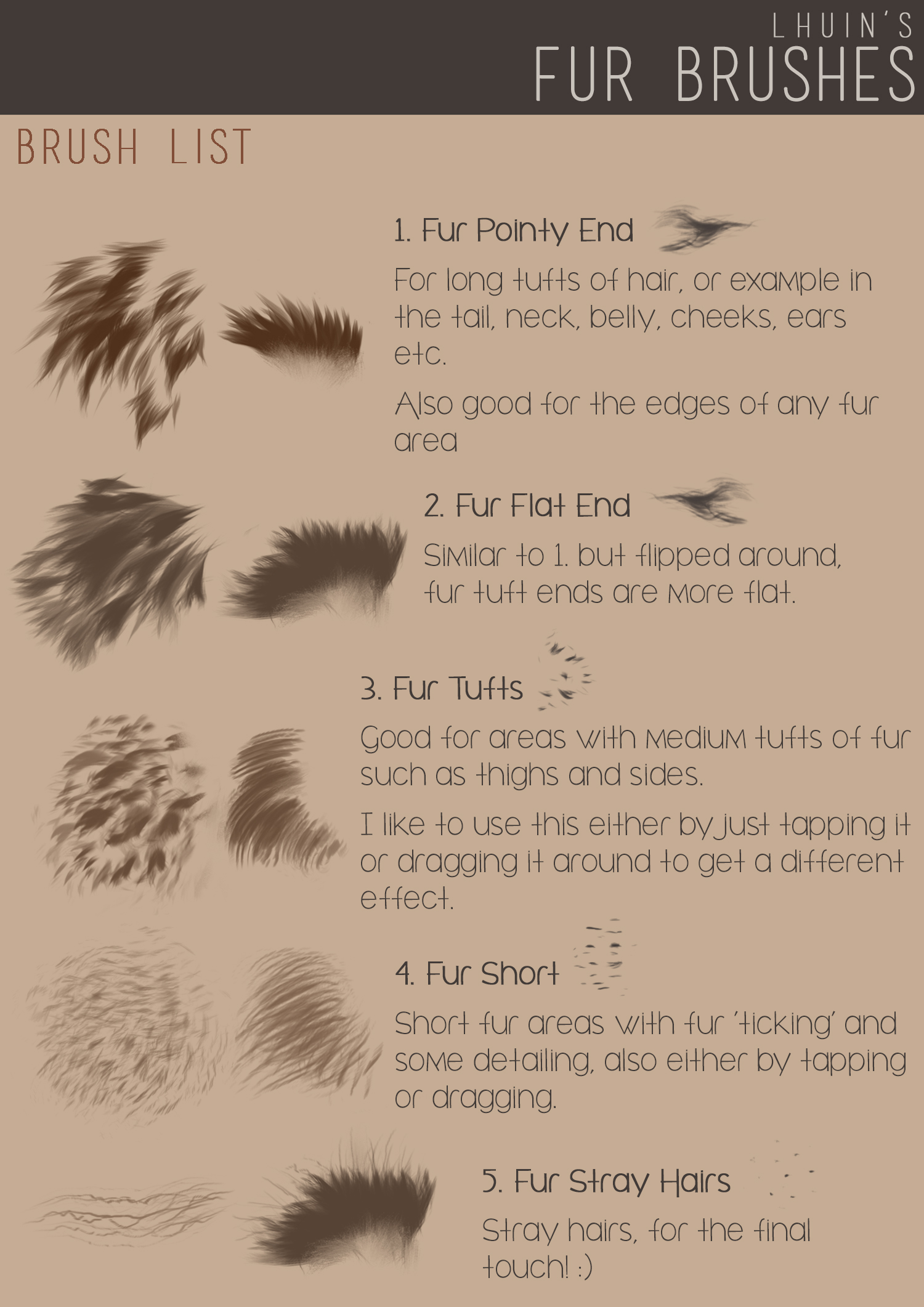 逼真毛发PS笔刷下载 Fur Brushes for Photoshop + Update_img_2