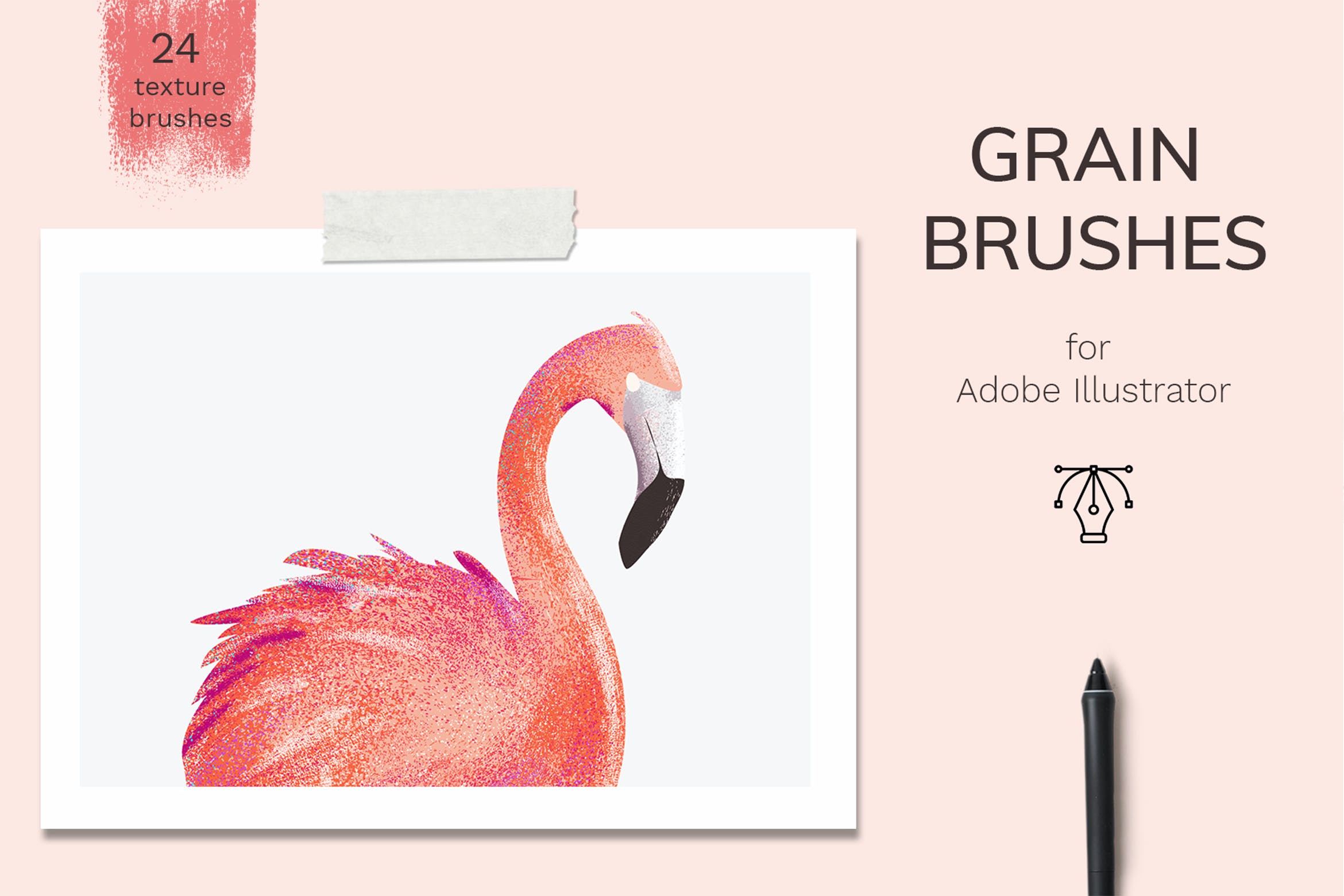 24款斑点颗粒AI矢量笔刷纹理素材 Vector Grain Brushes - Illustrator_img_2