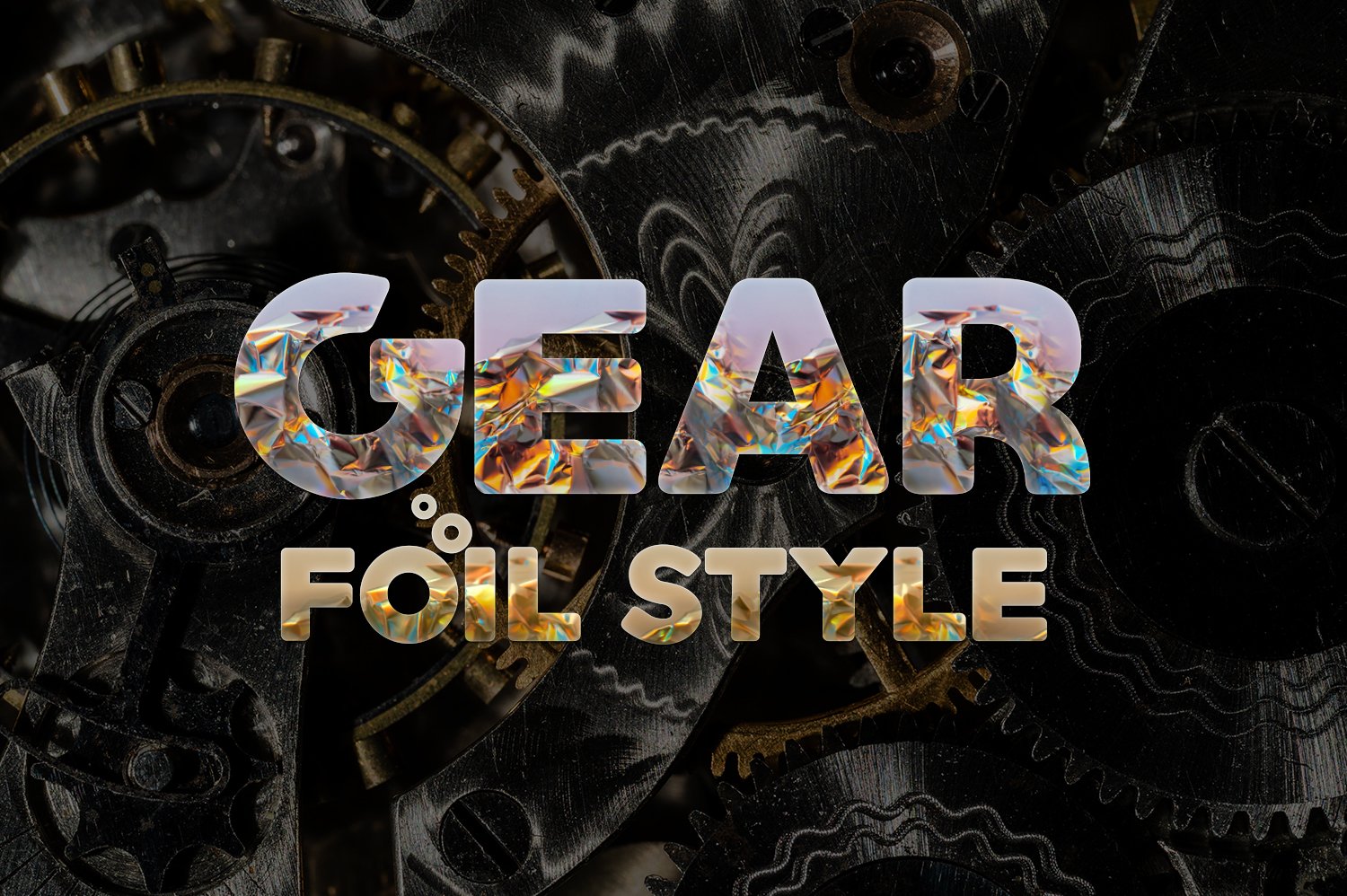 36个铝箔效果标题文字设计PS样式模板 Foil Style Text Effect_img_2