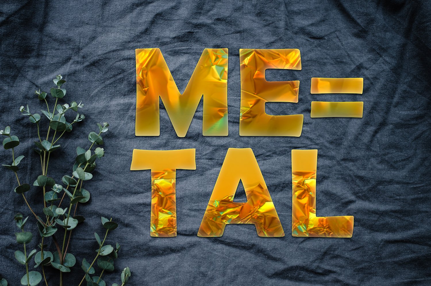36个铝箔效果标题文字设计PS样式模板 Foil Style Text Effect_img_2