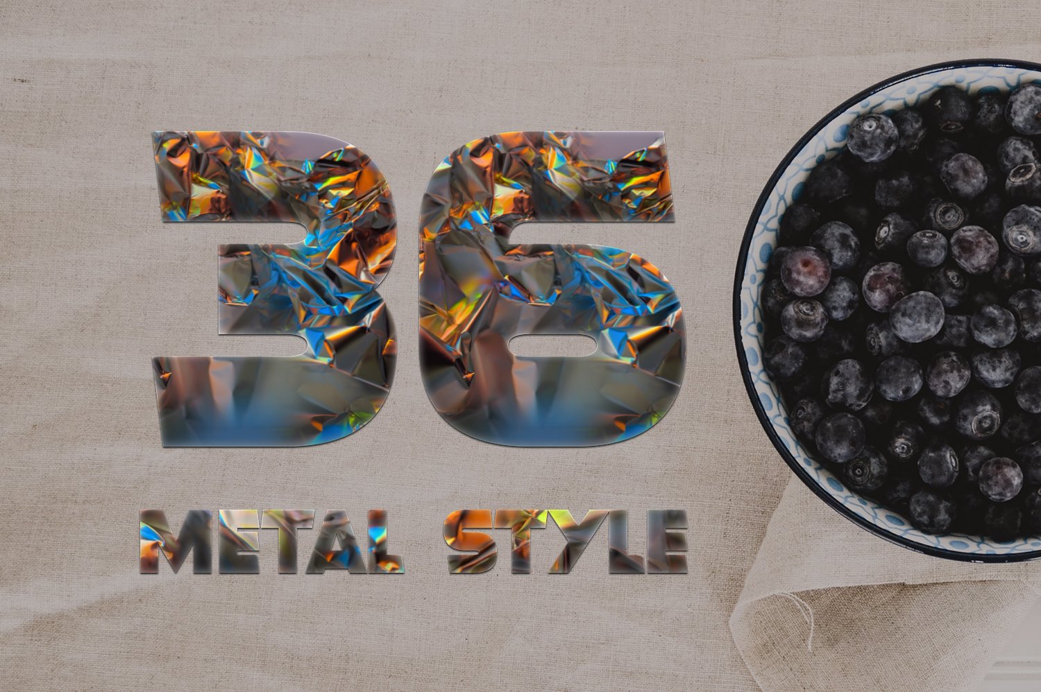 36个铝箔效果标题文字设计PS样式模板 Foil Style Text Effect_img_2
