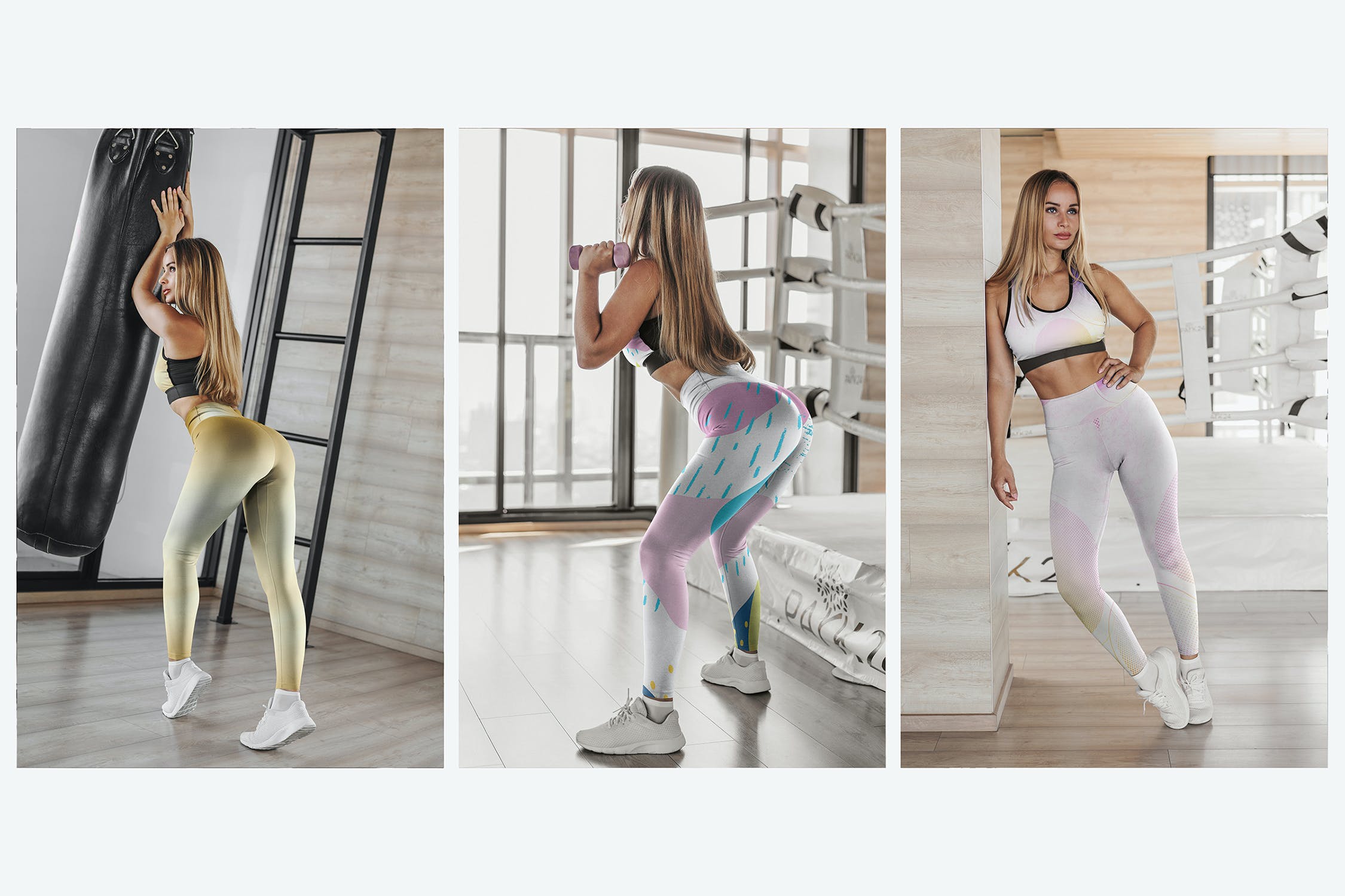 14款女士运动紧身衣打底裤设计展示样机 Leggings Mockup Gym Style_img_2