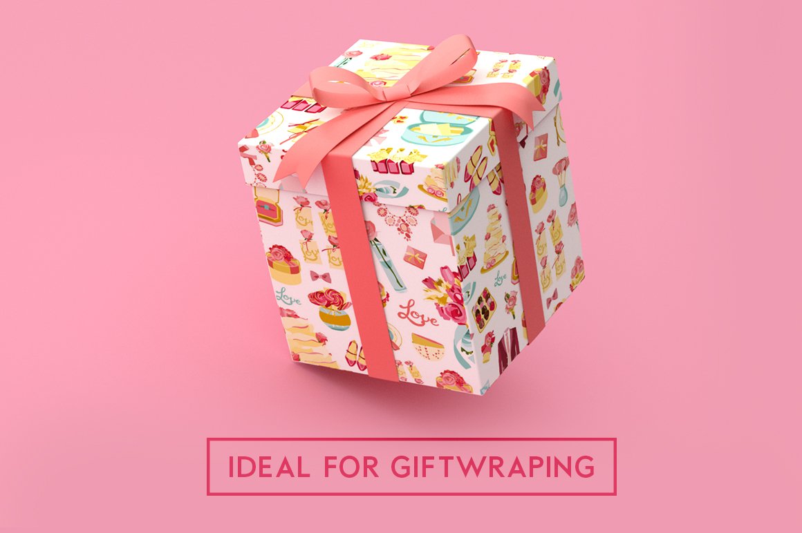 35个粉色婚礼元素矢量图案设计素材 Pink Wedding Illustrations Bundle_img_2