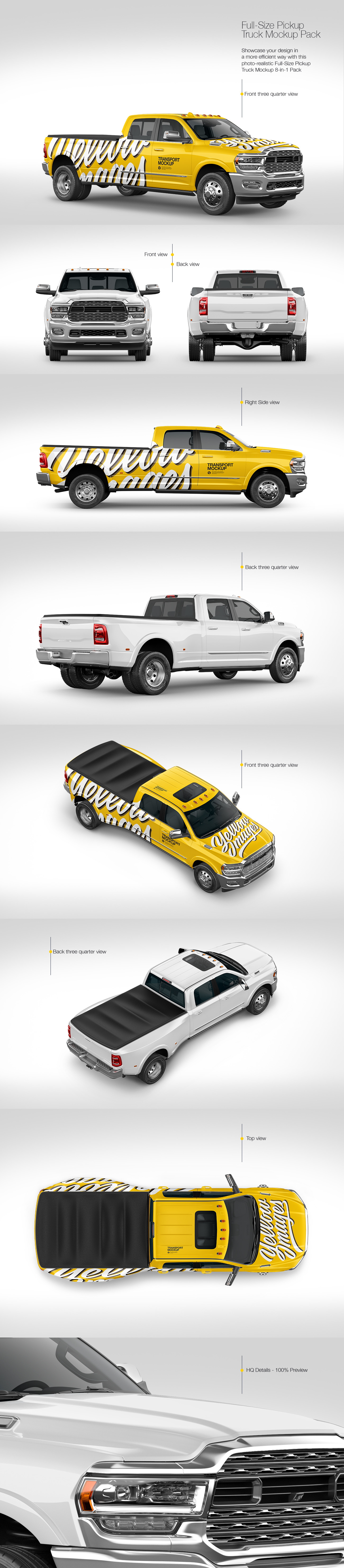 皮卡汽车外观设计展示样机合集 Pickup Truck Mockup Pack_img_2