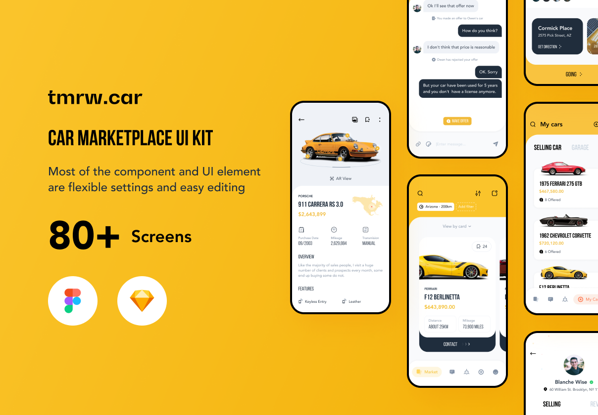 汽车在线销售服务应用程序APP UI套件 tmrw.car - Car Marketplace UI Kit_img_2