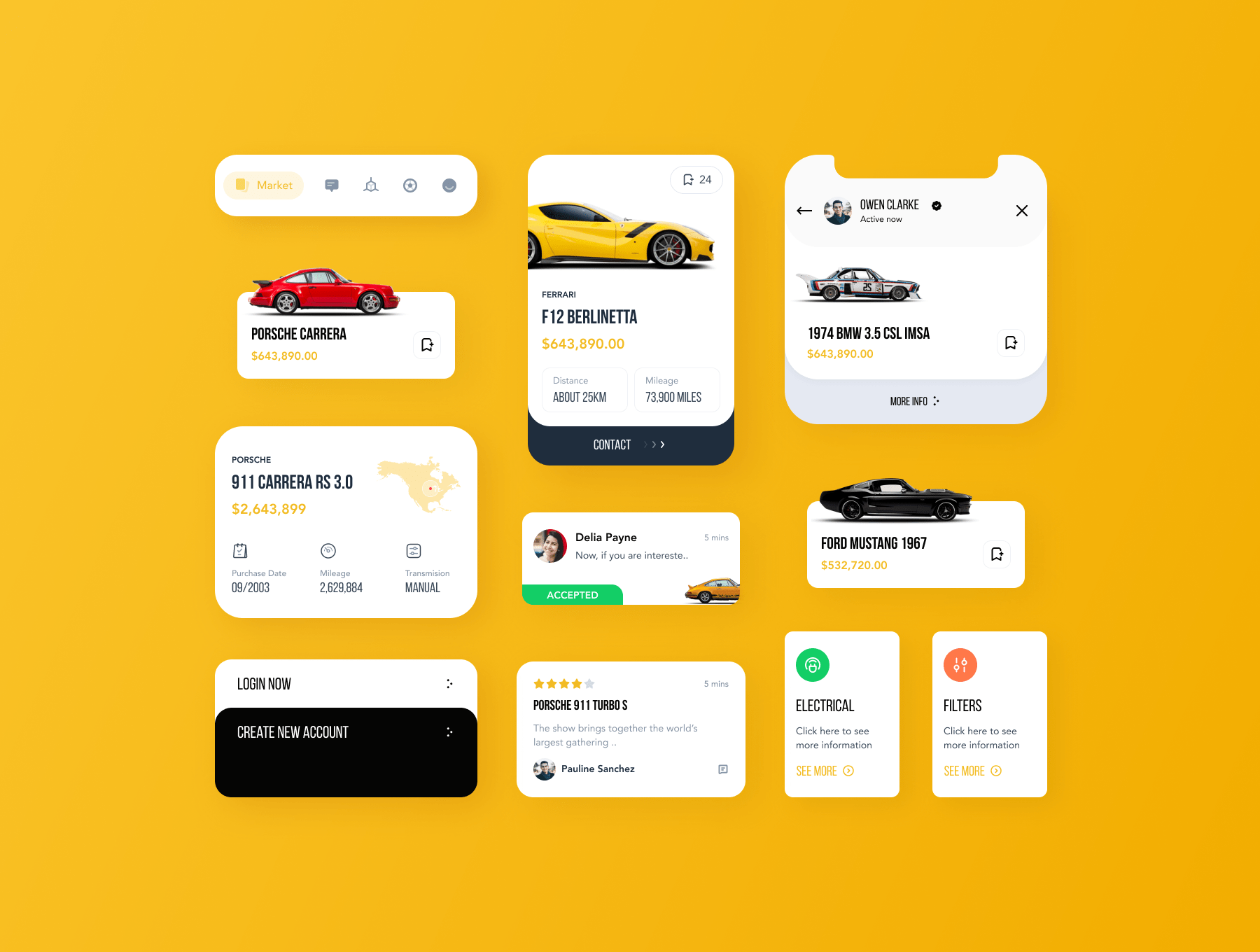 汽车在线销售服务应用程序APP UI套件 tmrw.car - Car Marketplace UI Kit_img_2