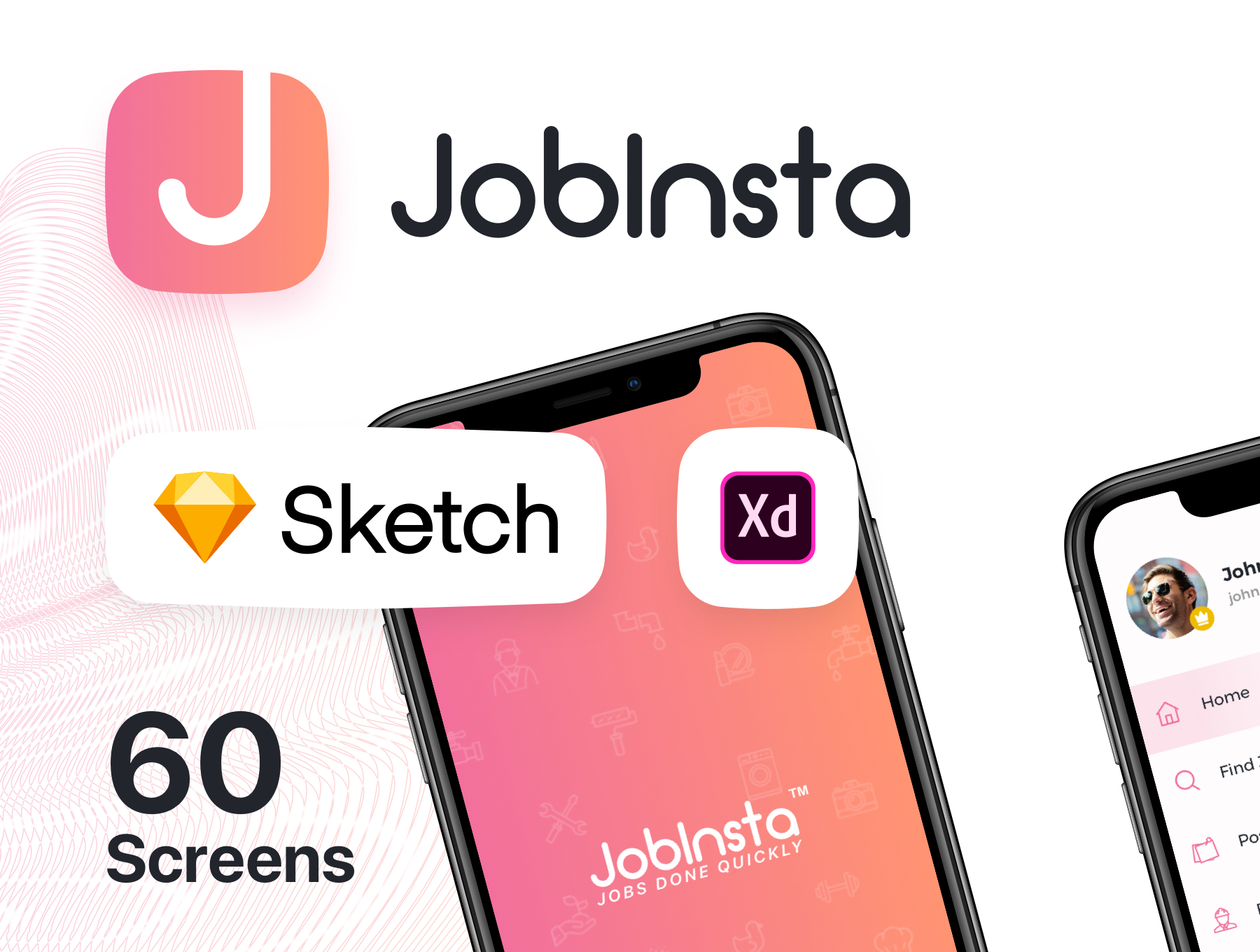 求职家政服务应用APP设计UI套件 JobInsta UI Kit_img_2