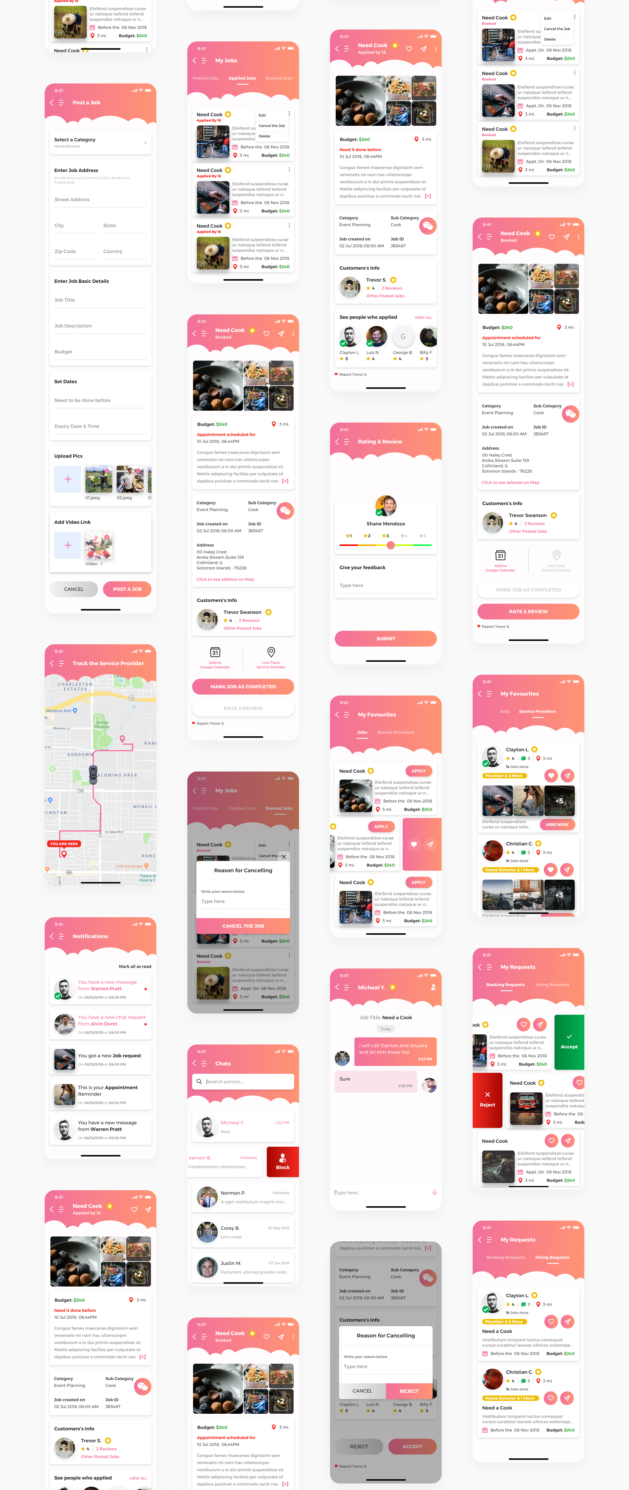 求职家政服务应用APP设计UI套件 JobInsta UI Kit_img_2