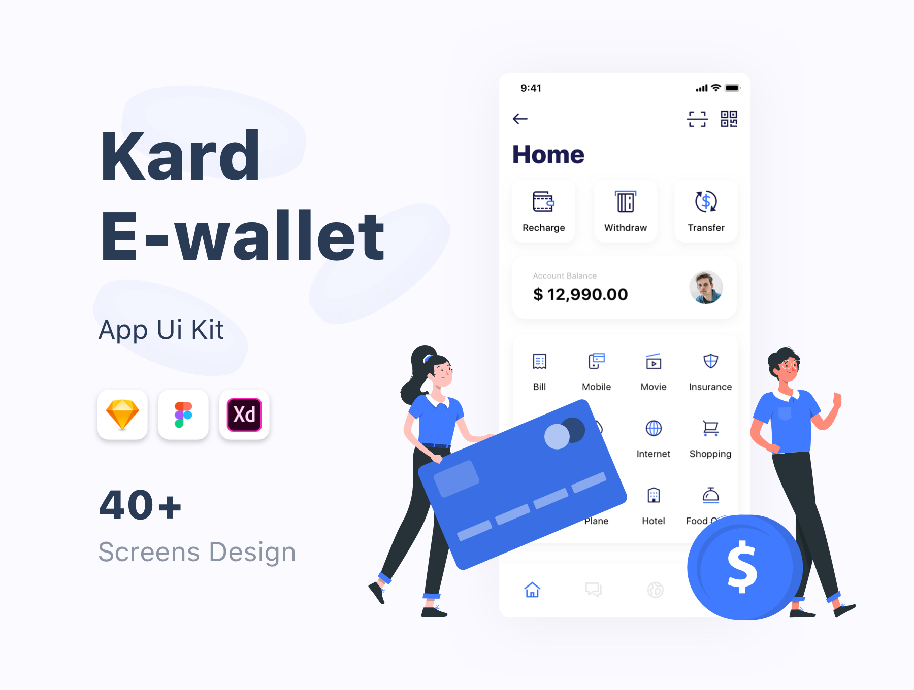 银行金融电子钱包应用APP UI套件 Kard | e-Wallet App Ui Kit_img_2