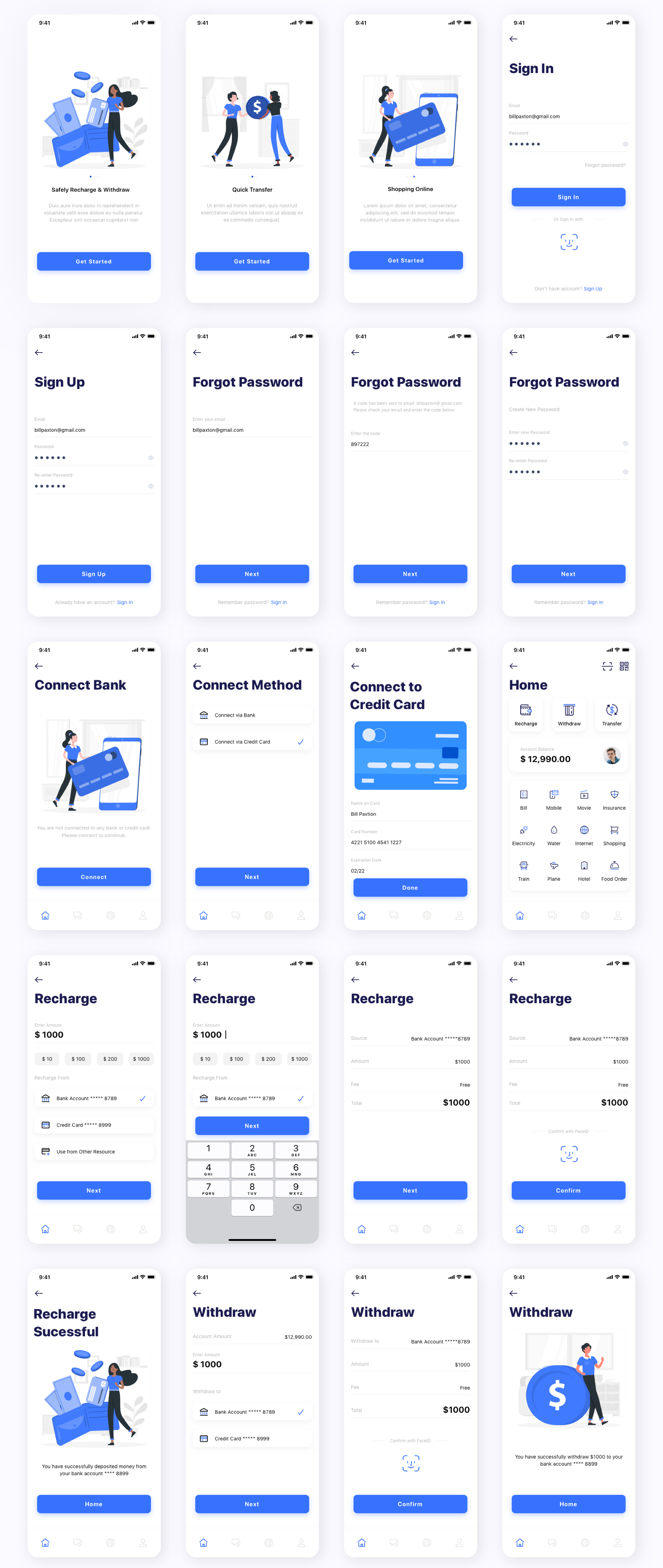 银行金融电子钱包应用APP UI套件 Kard | e-Wallet App Ui Kit_img_2