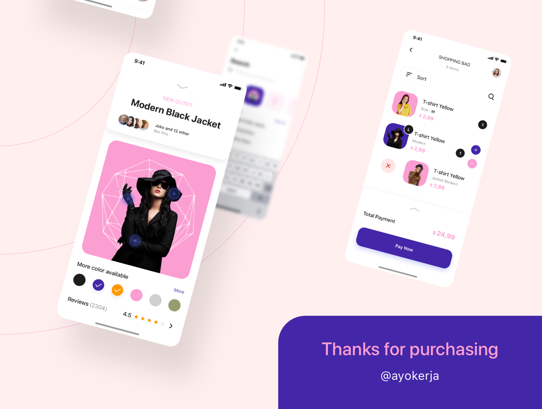 时装电子商城iOS应用程序APP UI套件SKETCH模板 Alora Fashion Shop UI Kit_img_2